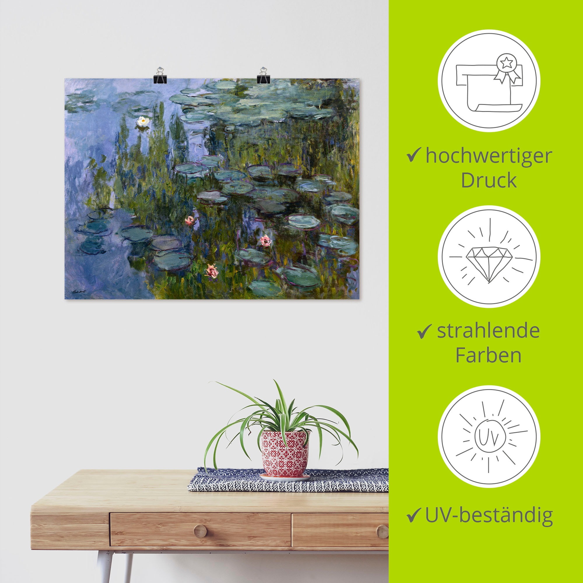 Artland Wandbild »Seerosen (Nympheas). 1918/1921.«, Blumen, (1 St.), als Leinwandbild, Poster, Wandaufkleber in verschied. Größen