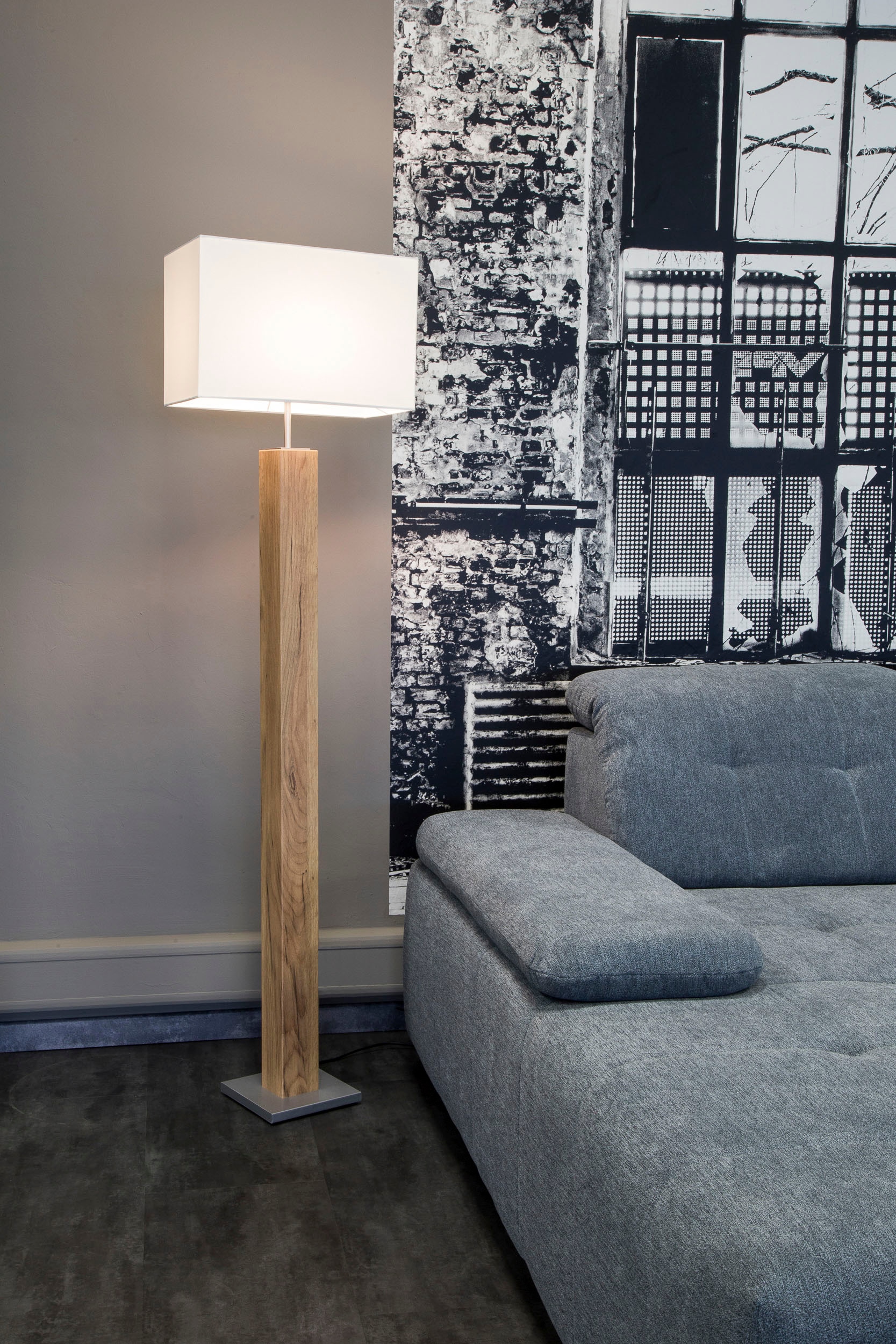 NOWA Stehlampe »GUMP«, Leuchtmittel E27 | ohne Leuchtmittel, holzoptik hell