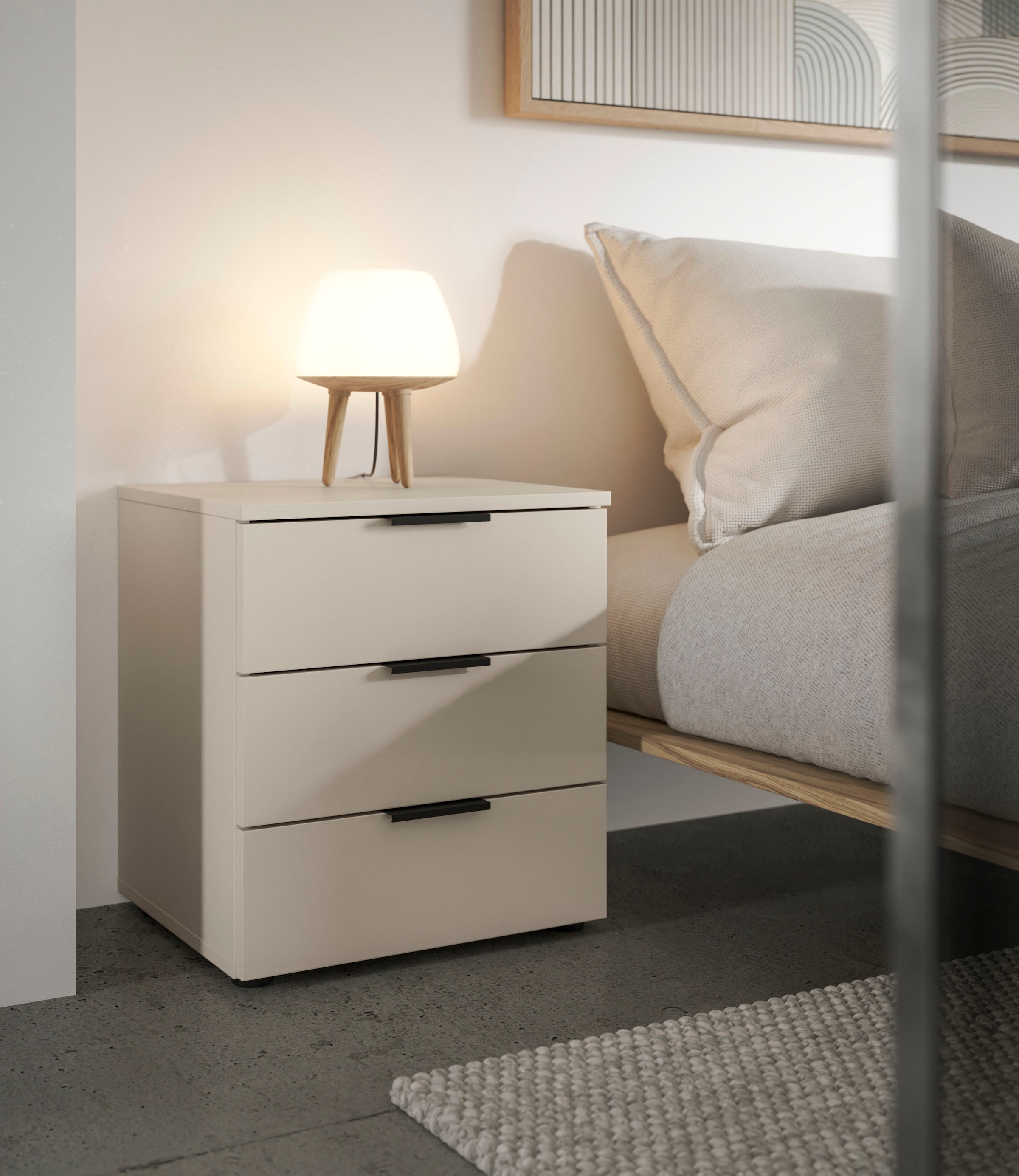 HBZ Kommode »Linz Nachtkonsole, BxHxT 45x50x40cm«, (1 St.), Breite 45cm,Lip-Griff, Melaminbeschichtung