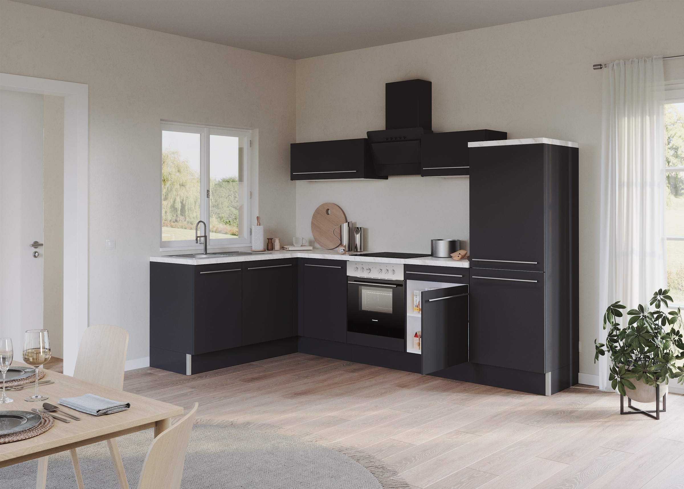 KOCHSTATION Küche "KS-Bern2", Stellmaße 175 x 295 cm, wahlweise mit E-Gerät günstig online kaufen