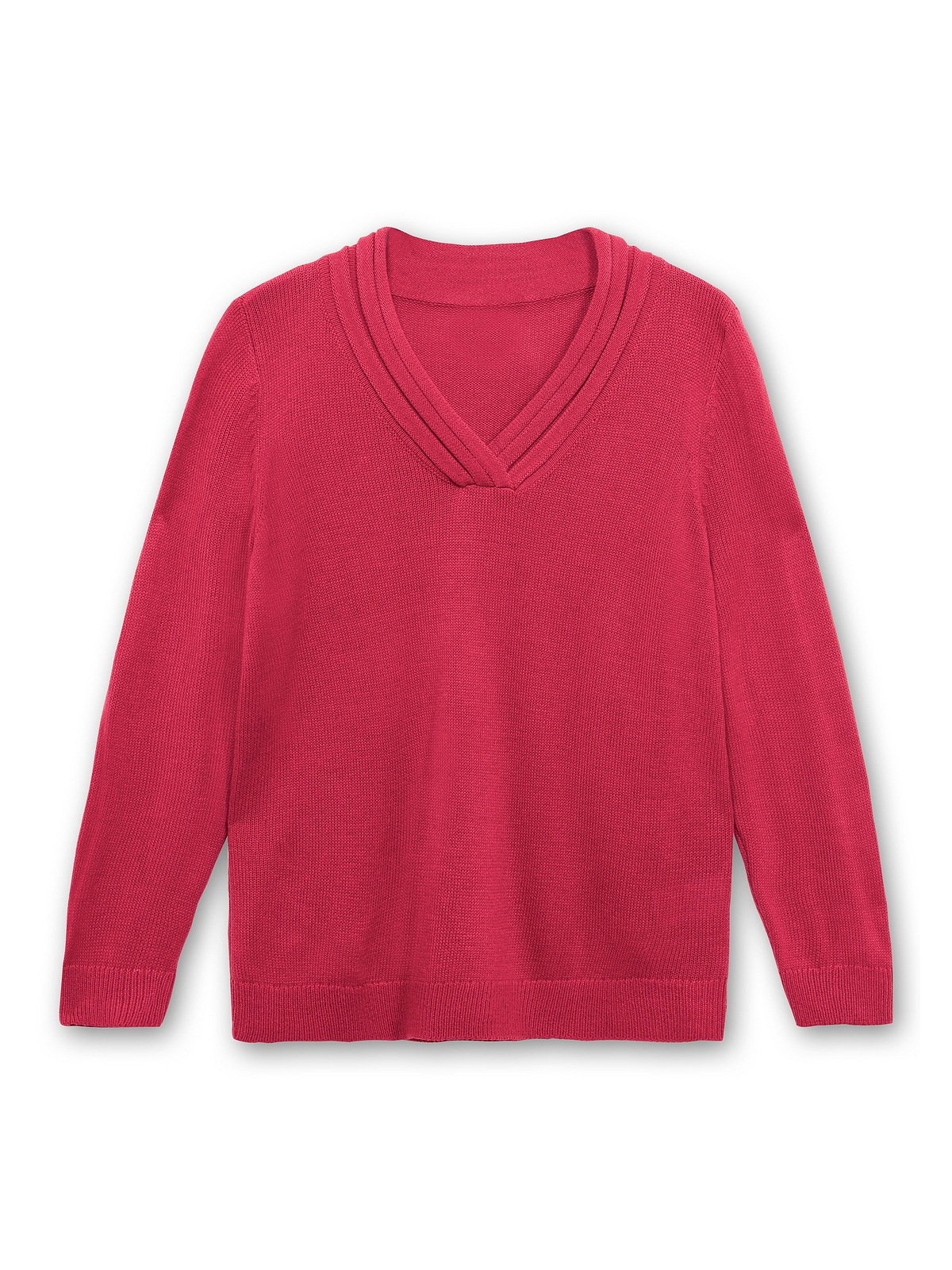 Sheego Strickpullover »Große Größen«, mit raffiniertem V-Ausschnitt