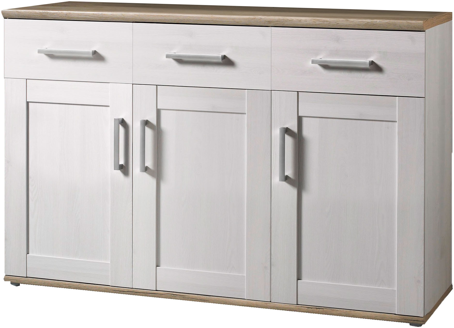 HBZ Sideboard »Romance im Landhaustil, Wohnzimmerschrank BxHxT 140x88x45 cm«, (1 St.), Mit 3 Türen, 3 Schubkästen und 3 Einlegeböden