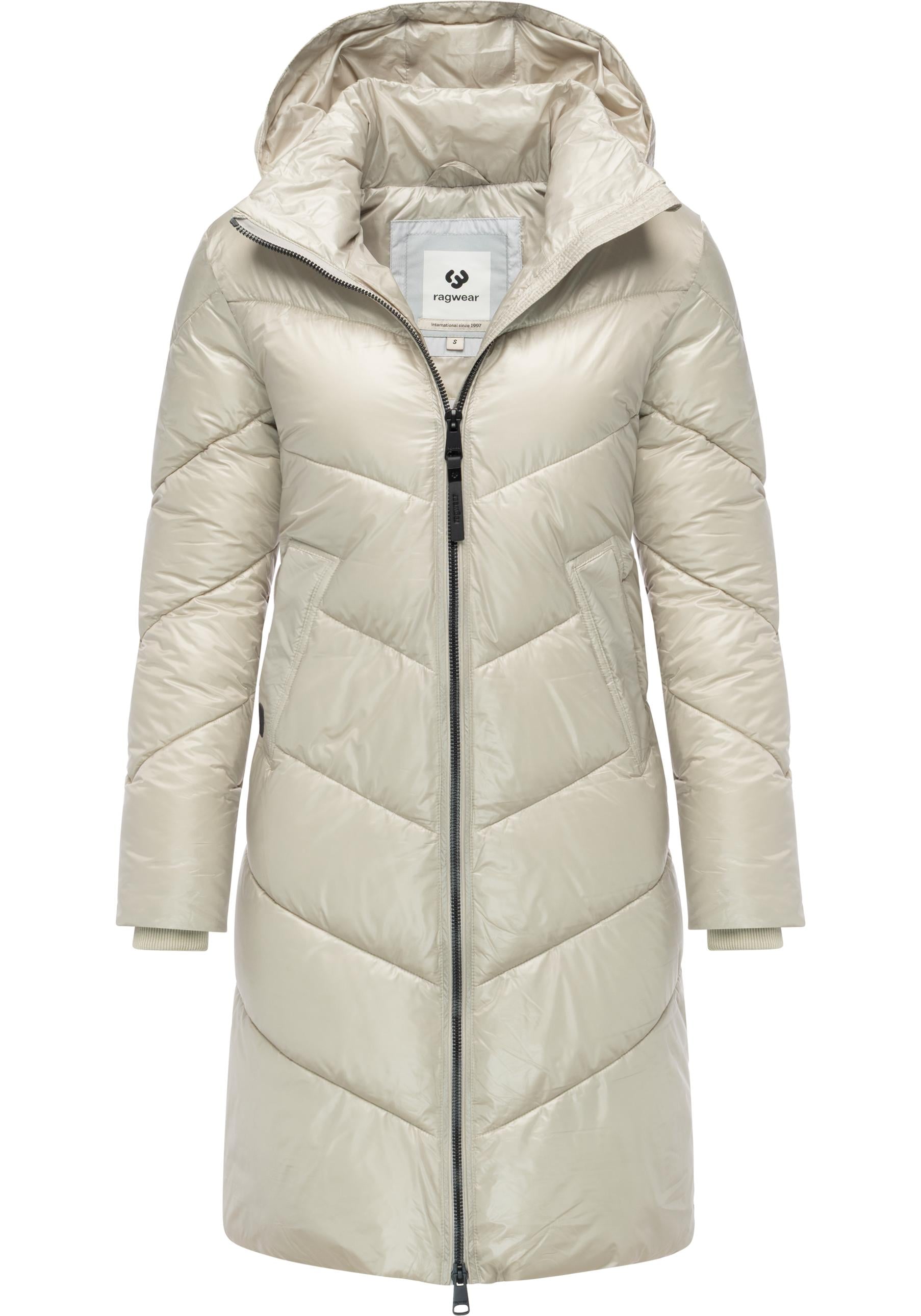 Ragwear Wintermantel »Rebelka Shiny«, Glänzender Winter Steppmantel mit Kapuze