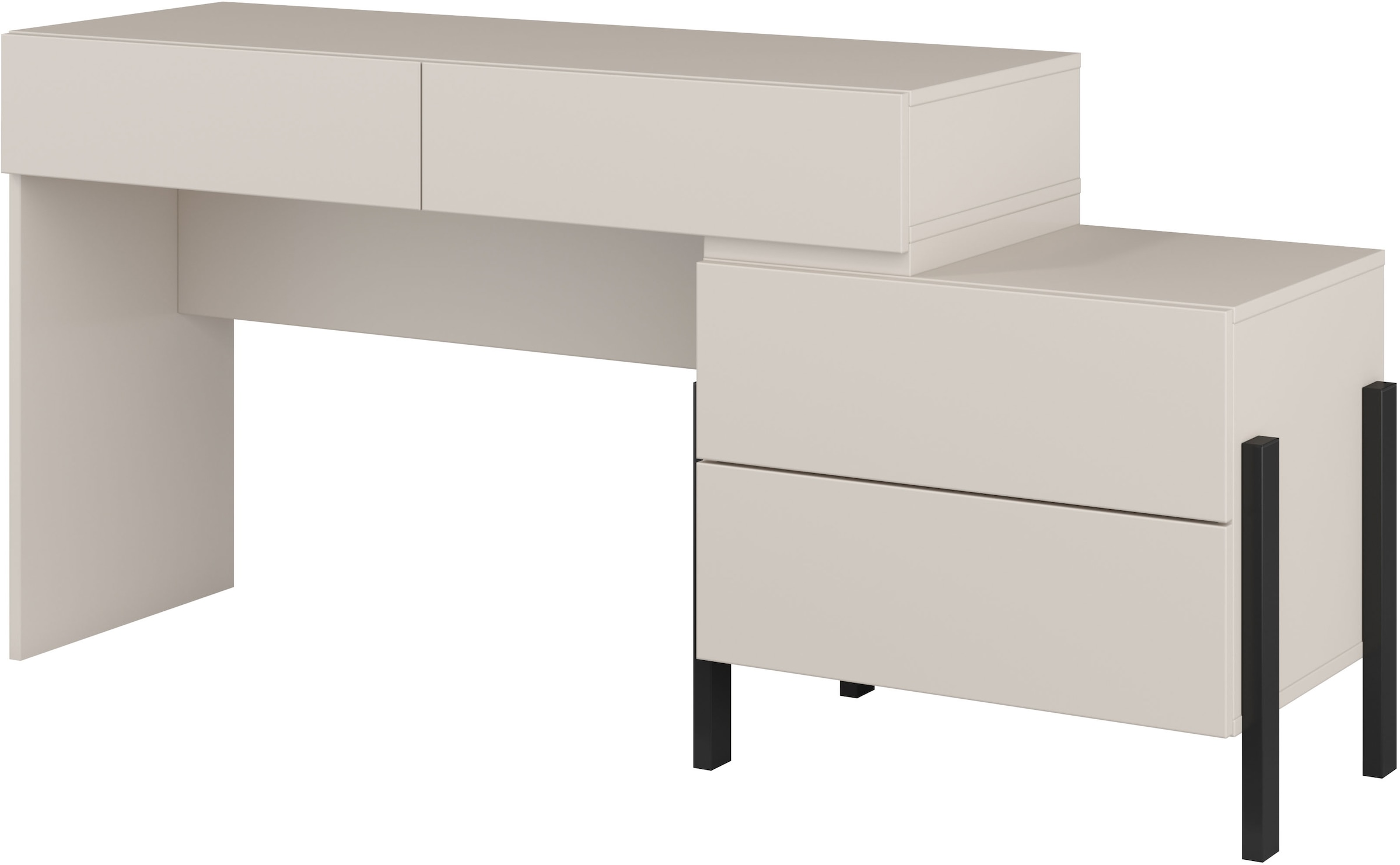 Home affaire Schminktisch »Jukon, Breite 143 cm, moderner Schminktisch«, Schminktisch, grifflos mit 4 SK