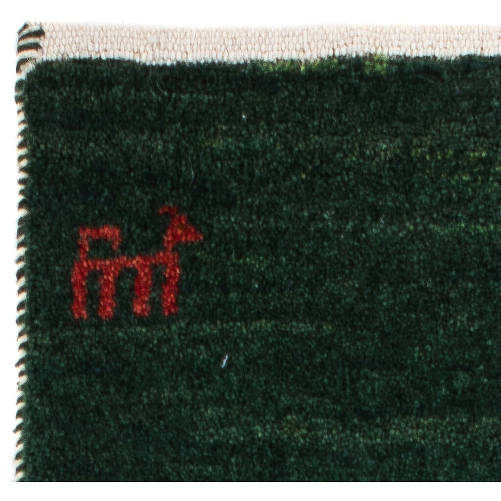 morgenland Wollteppich »Gabbeh - Loribaft Perser - 85 x 40 cm - grün«, rechteckig