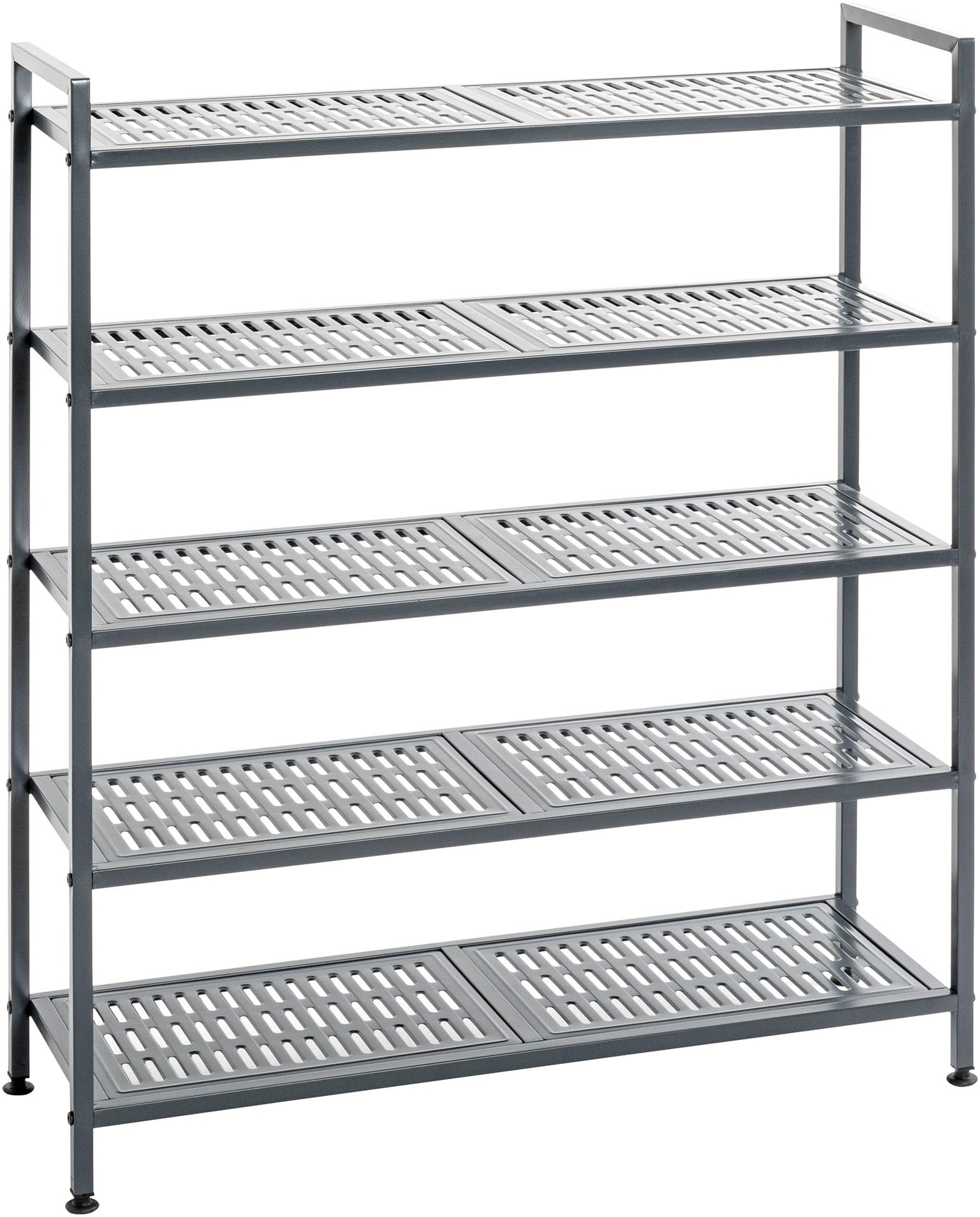 HAKU Schuhregal "Schuhaufbewahrung" 1 Stk. tlg. rechteckig - aus Metall Anthrazit - B/T/H 73/25/90 cm