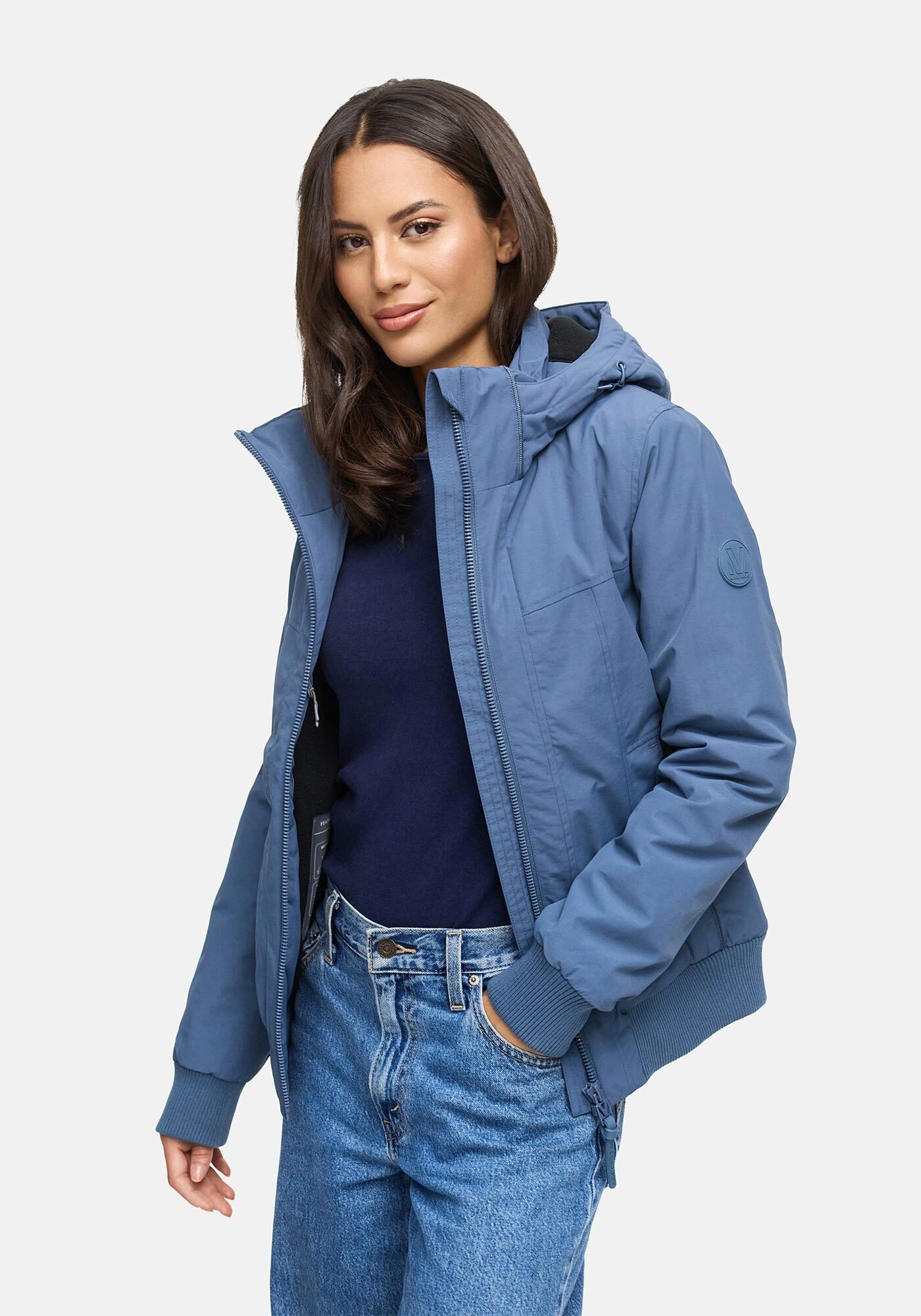 Marikoo Winterjacke "Mooni 16" Gefütterte Übergangsjacke mit Kapuze und Kordelzug
