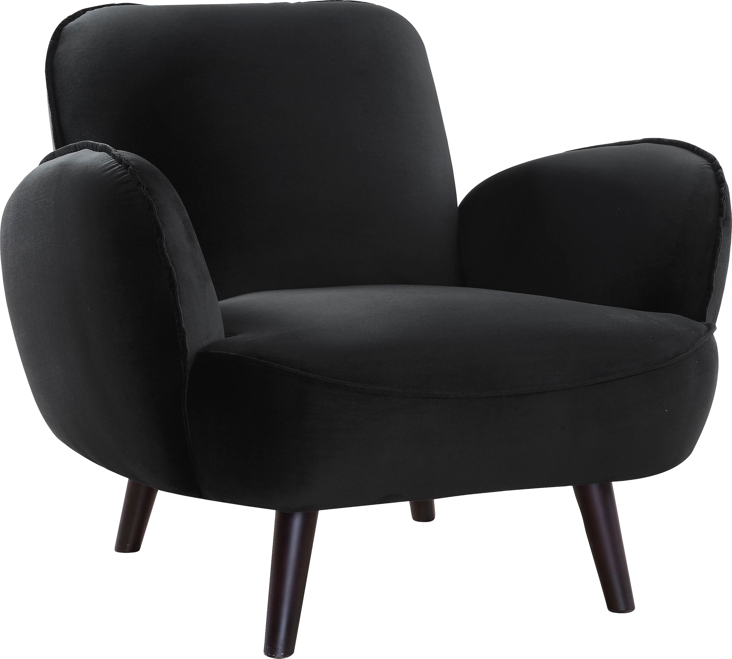 ATLANTIC home collection Sessel "Ben", mit Wellenunterfederung, Massivholzfüße, frei im Raum stellbar