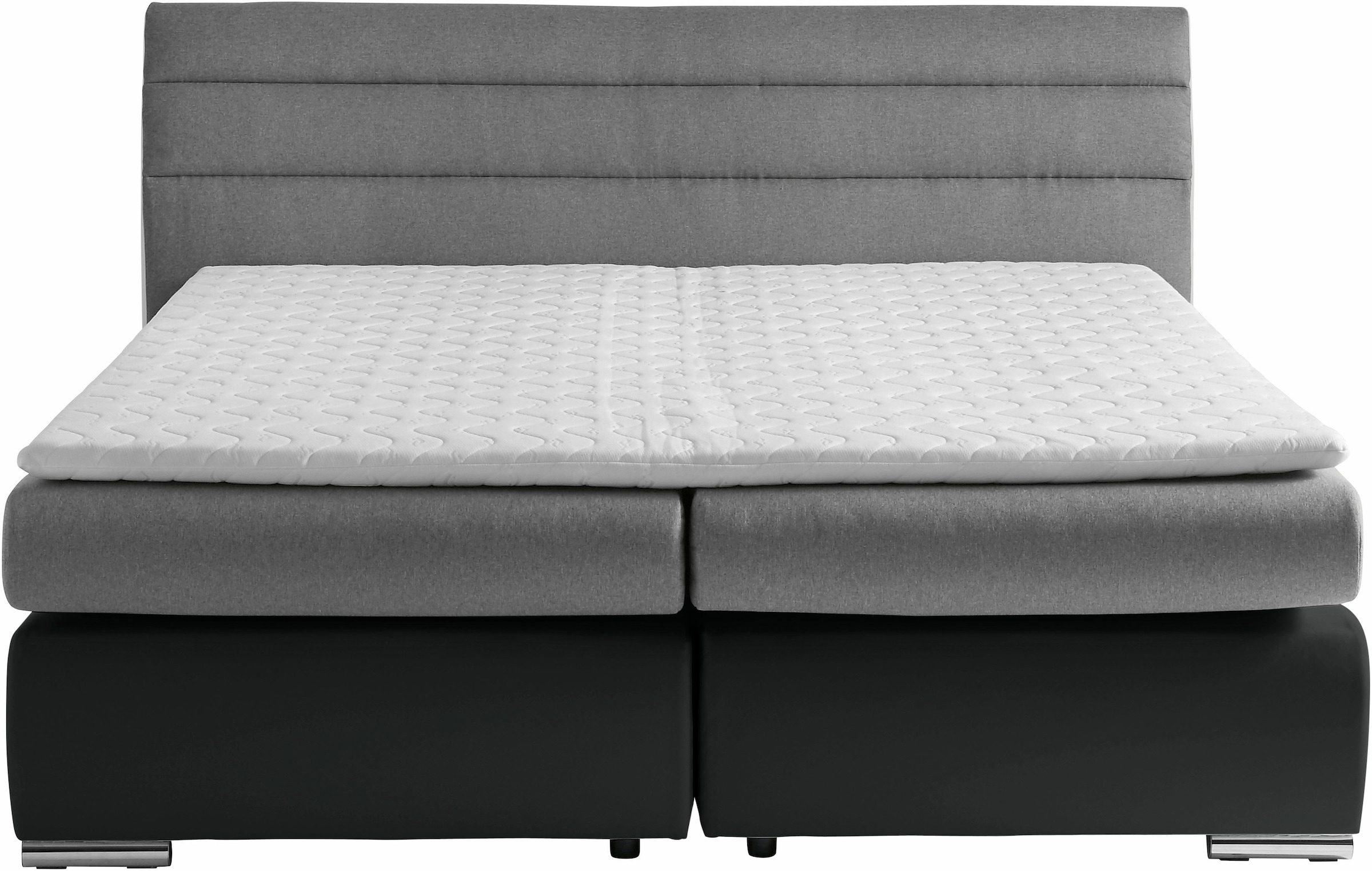 Places of Style Boxspringbett »Luna«, in Struktur-/Kunstleder-Mix, Überlänge 220 cm, bis zu 3 Härtegrade