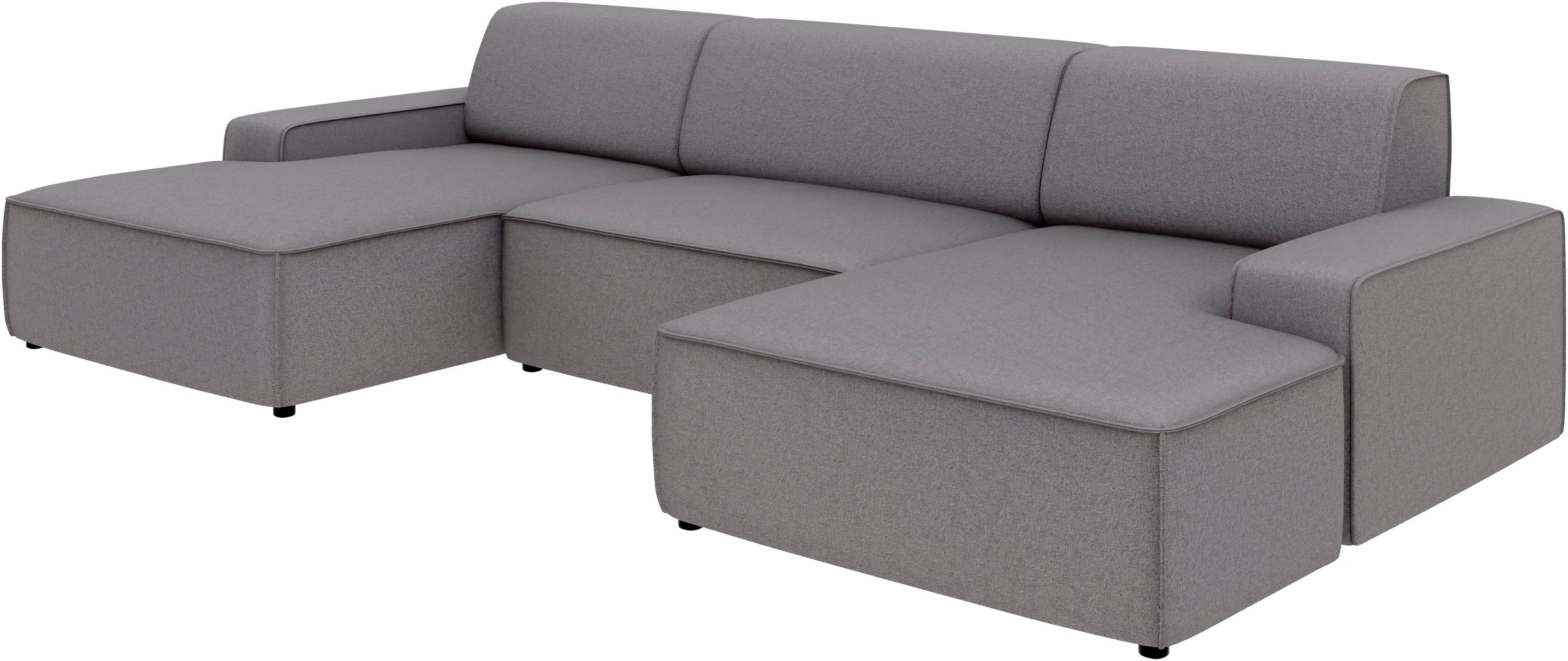 TRENDMANUFAKTUR Wohnlandschaft »Graz, wahlweise mit Sitzvorschub und Bettkasten, U-Form, Breite 329 cm«, in Cord-, haustierfreundlichem LEO Struktur- oder LUMOS-3D-Bezug