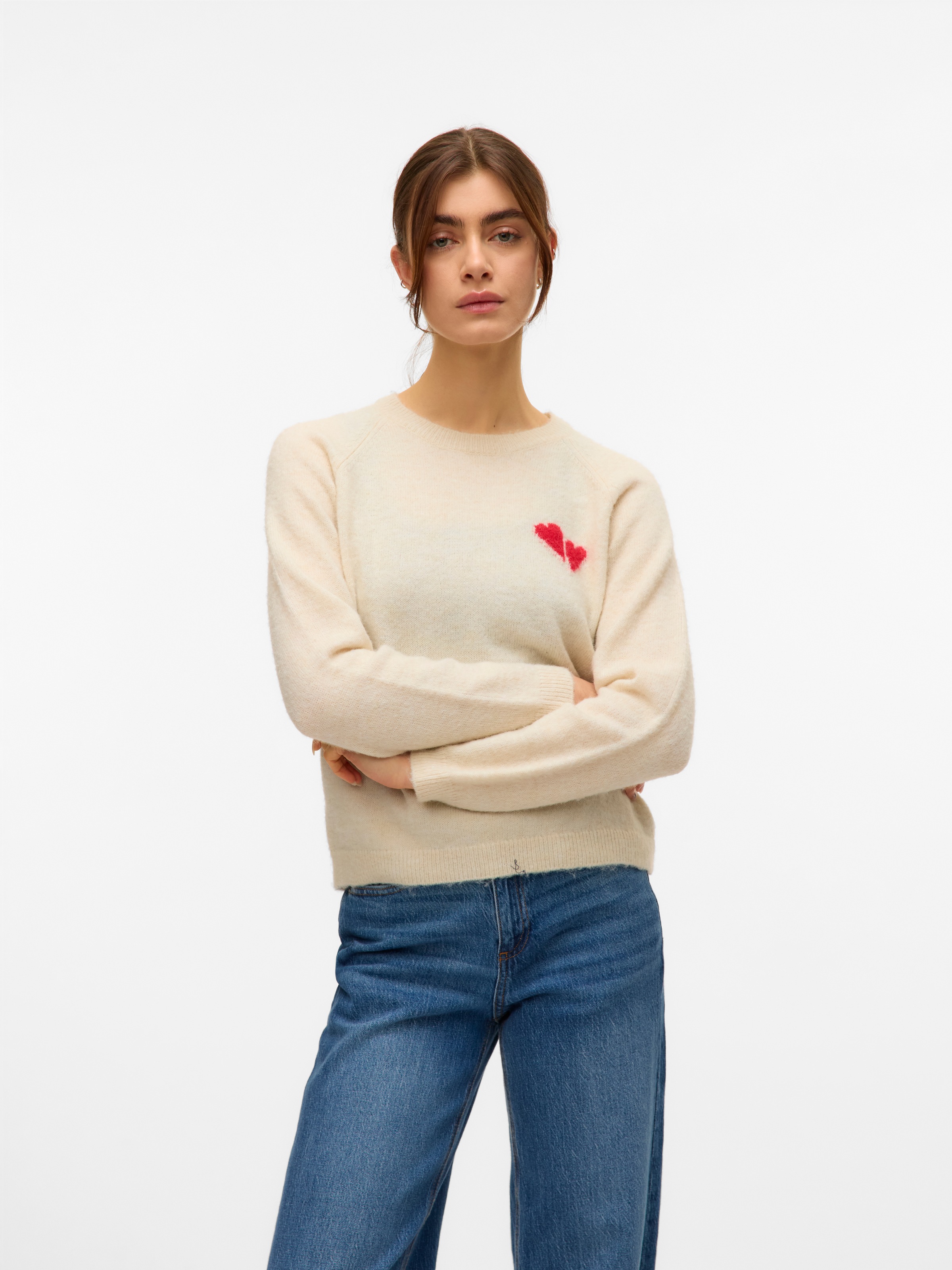 Vero Moda Strickpullover "VMBAM LS O-NECK PULLOVER BOO ENT" günstig online kaufen