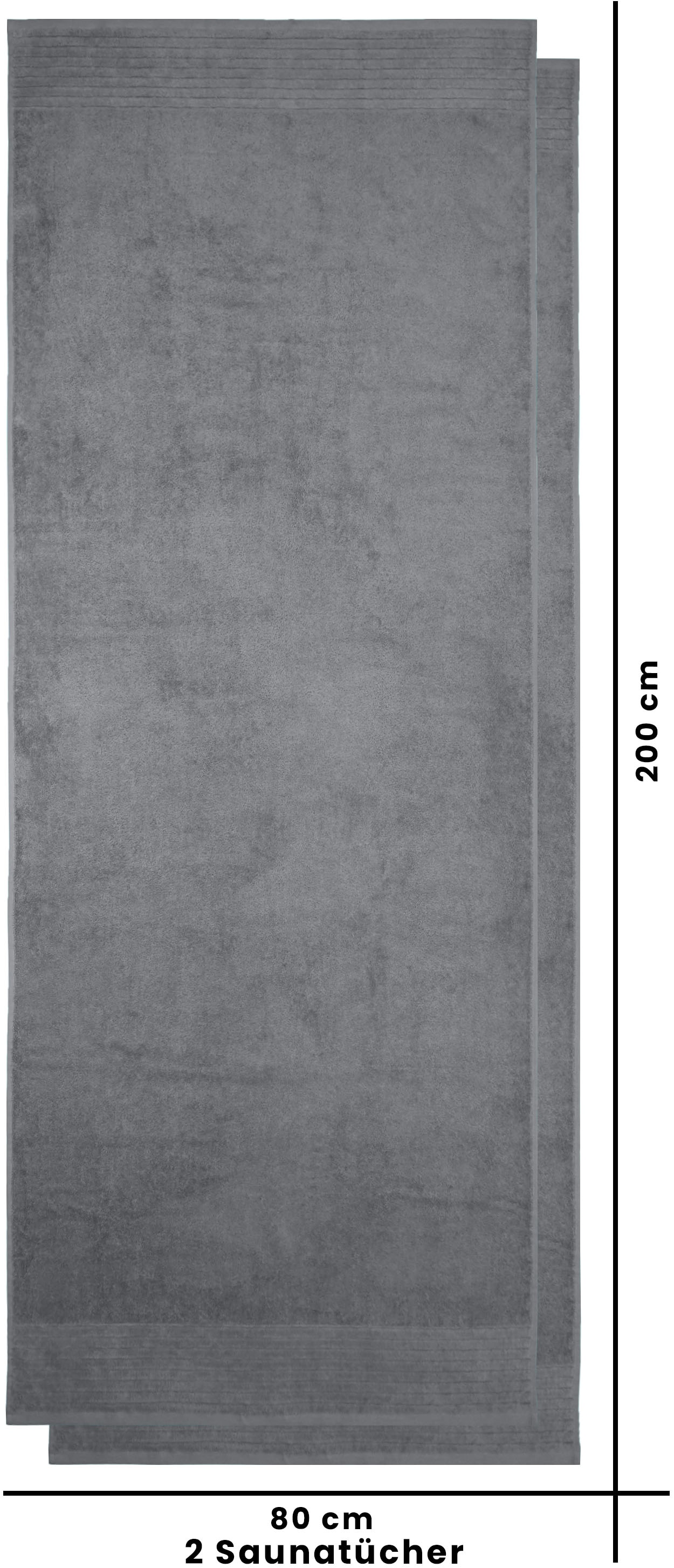 my home Saunatuch »Sanremo premium, Premium Handtücher, 600 gr/m²«, (Set, 2 St., 2x 80x200), mit Bordüre, einfarbig, flauschig und weich, 80x200cm