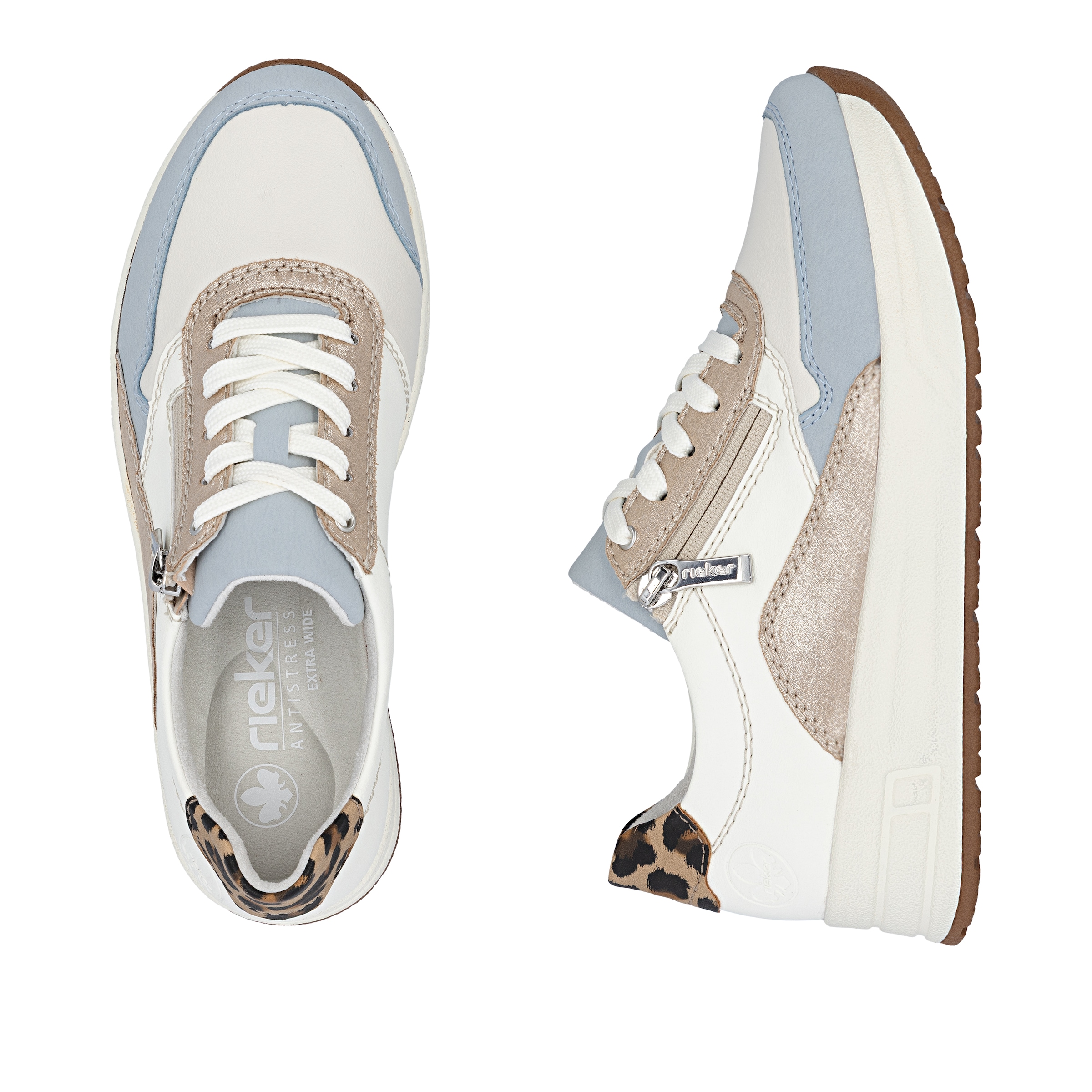 Rieker Platform Sneaker White/Leopard 39 5