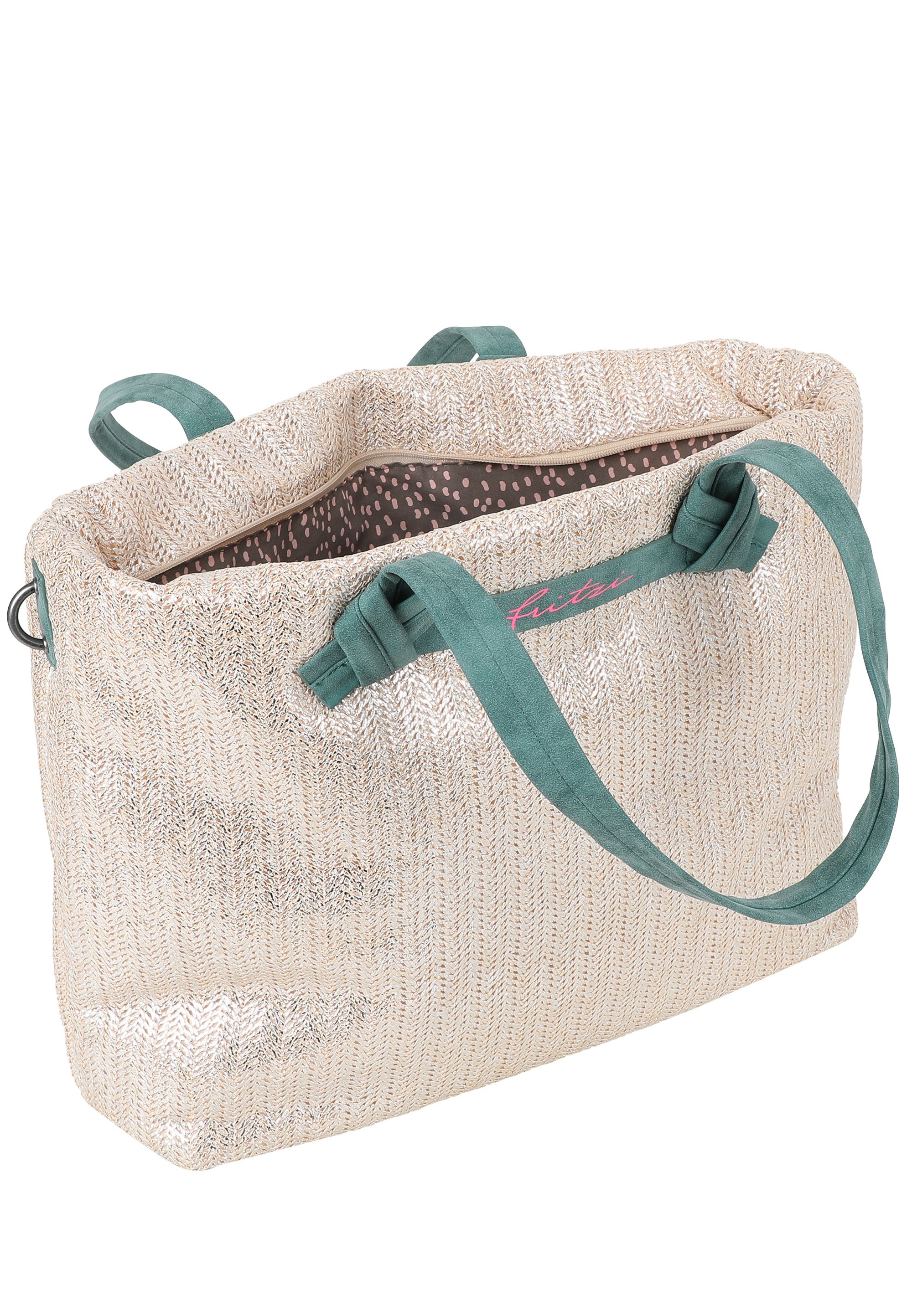 Fritzi aus Preußen Henkeltasche »Cloud Shopper Big Limited Painted Straw« im coolen Look mit metallischem Finish