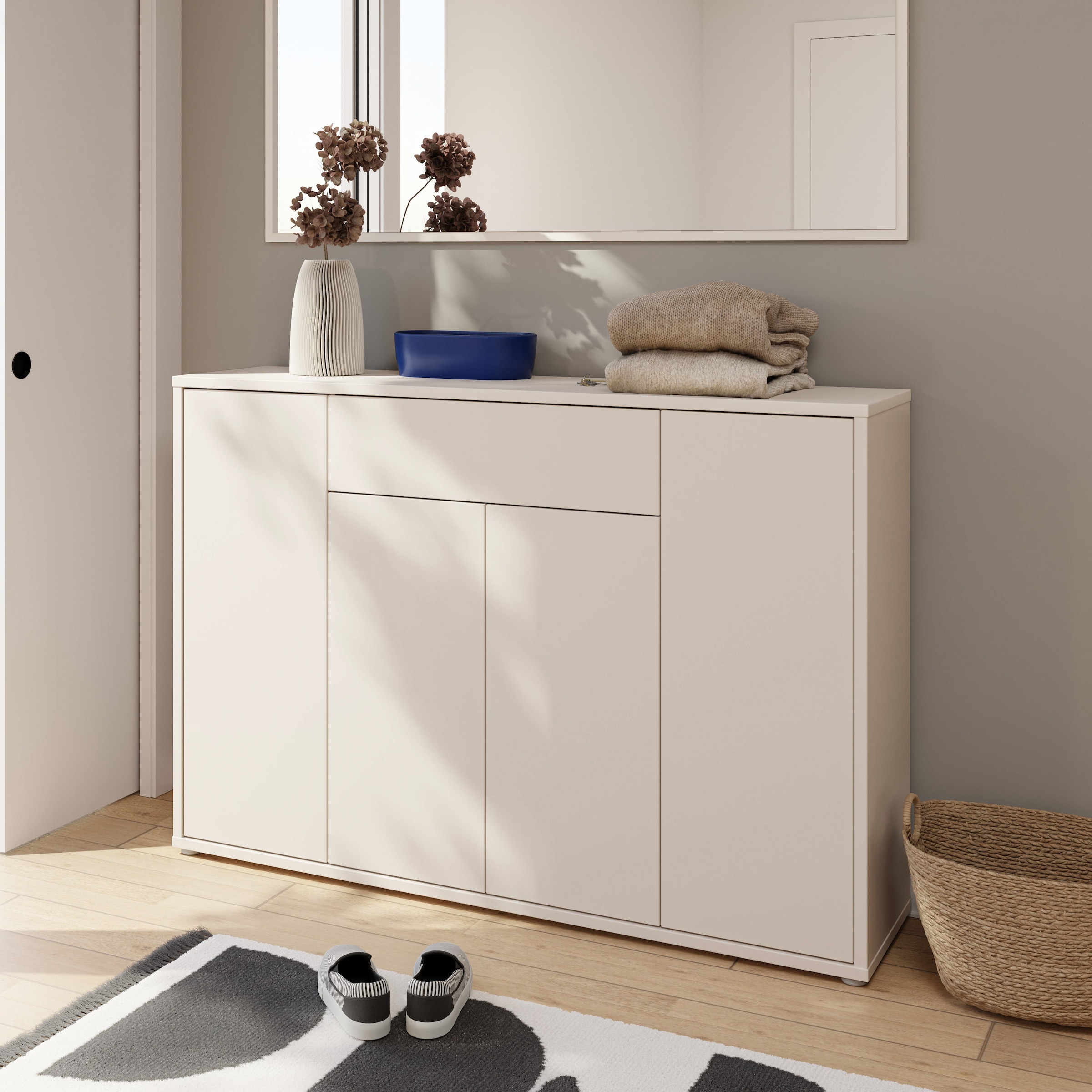 FORTE Schuhschrank B/H/T 143,9/99,1/34,9 cm Push to open, 28  Paar Schuhe