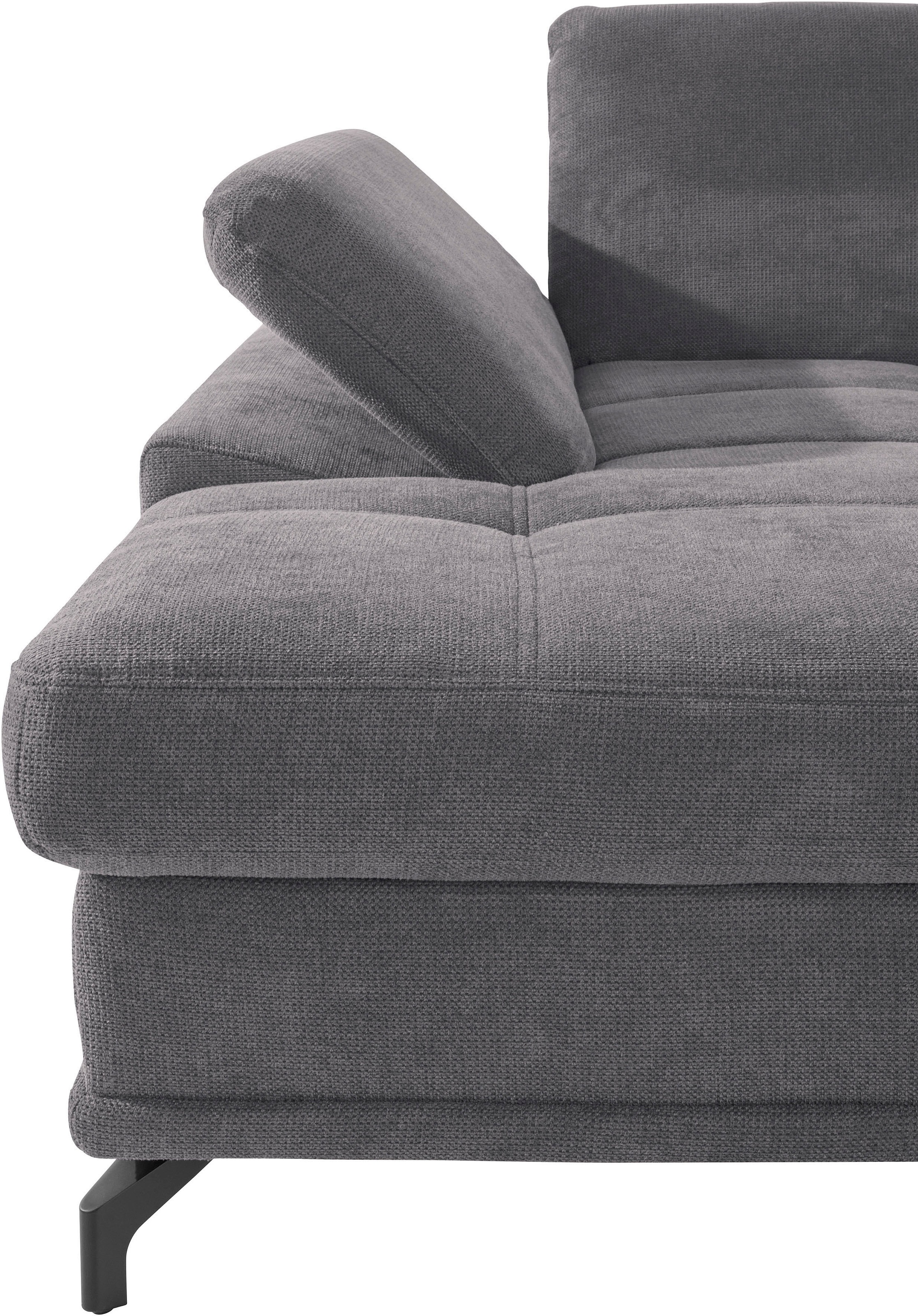 Places of Style Ecksofa Costello, mit Sitztiefenverstellung und Armlehnfunktion, incl. 3 Nierenkissen