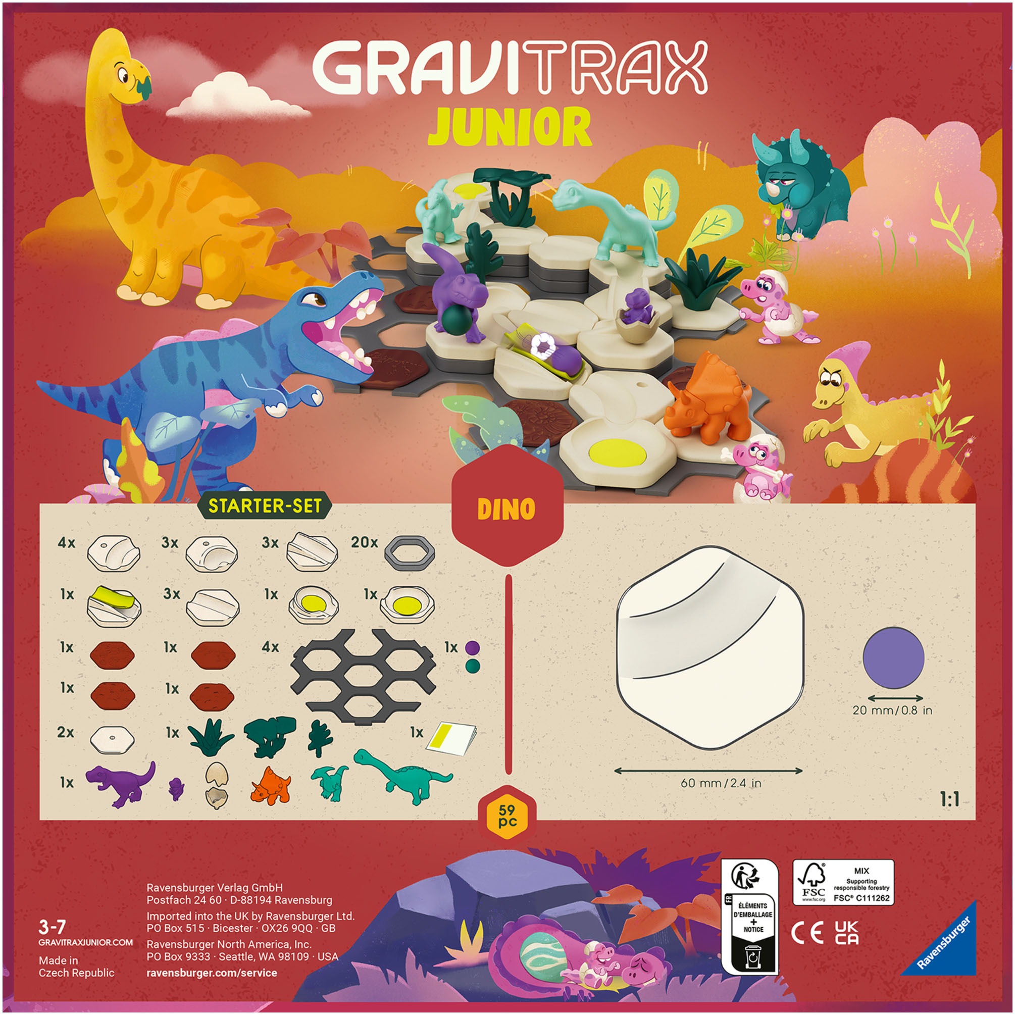 Ravensburger Kugelbahn-Bausatz »GraviTrax Junior, Starter-Set S Dino« Made in Europe