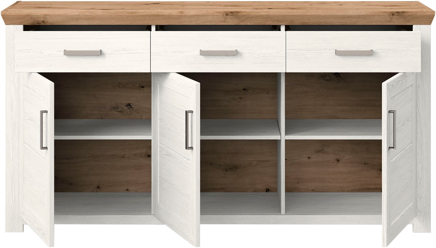 set one by Musterring Sideboard »York«, Typ 52, in 3 Farbvarianten, Landhaus-Stil, B 184 x H 95 cm