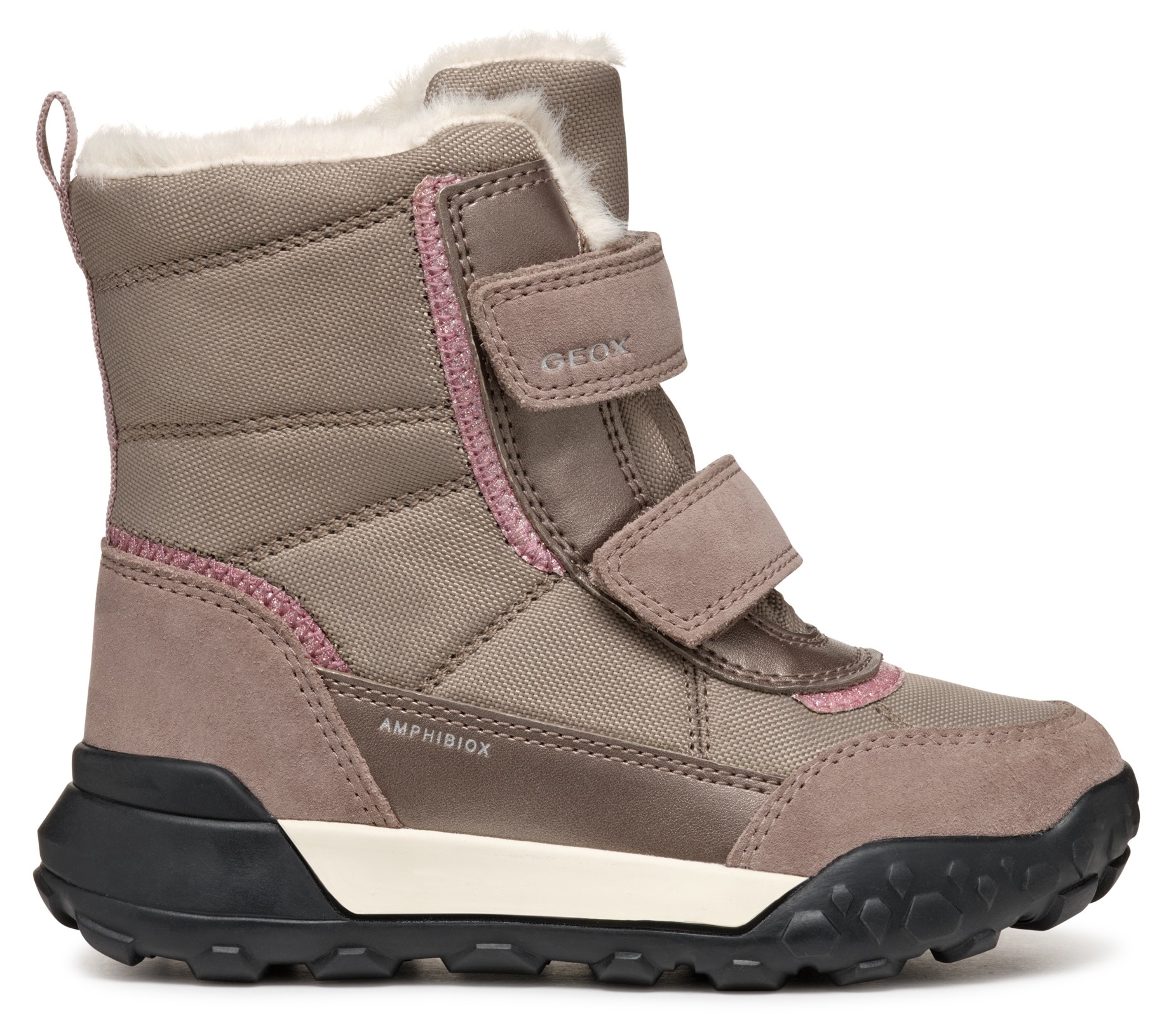 Geox Winterstiefel »J TREKKYUP GIRL B ABX«, Klettstiefel, Snowboots, Winterstiefel mit Warmfutter