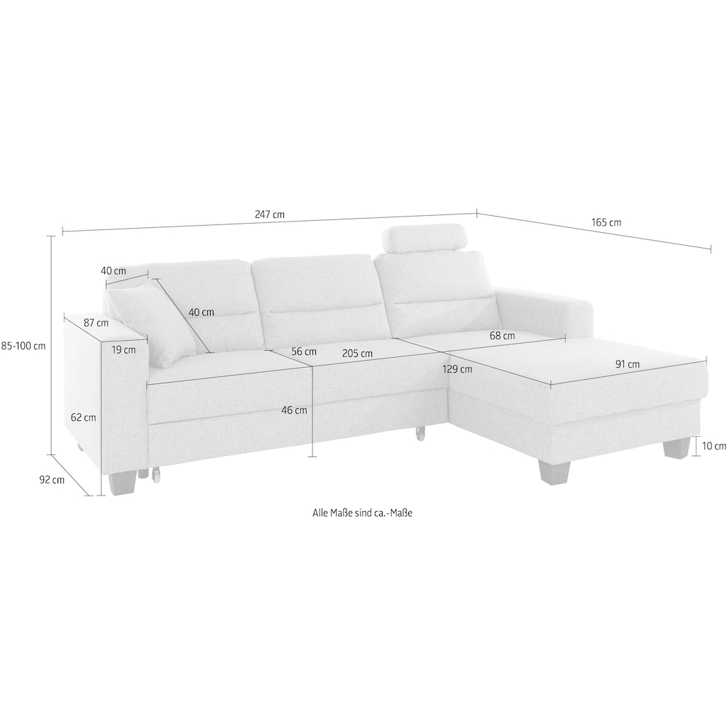 TRENDMANUFAKTUR Ecksofa »Chamber, L-Form«