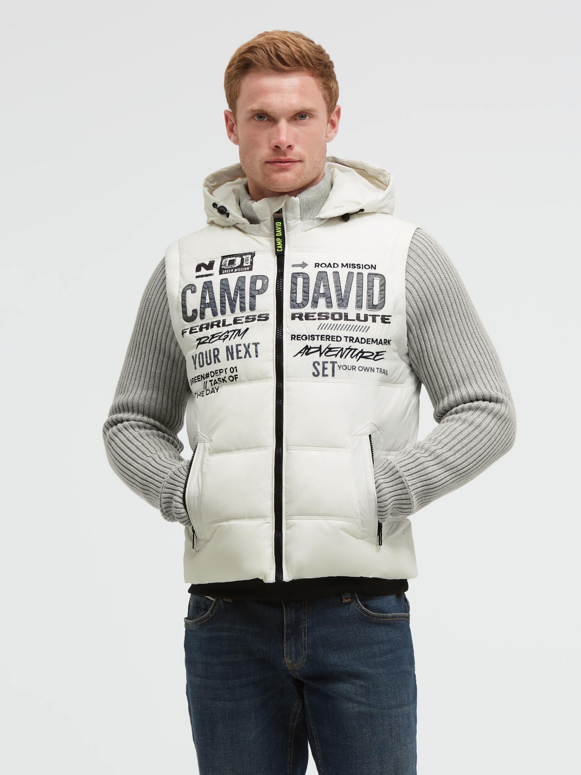 CAMP DAVID Winterjacke mit Kapuze mit abnehmbaren Ärmeln