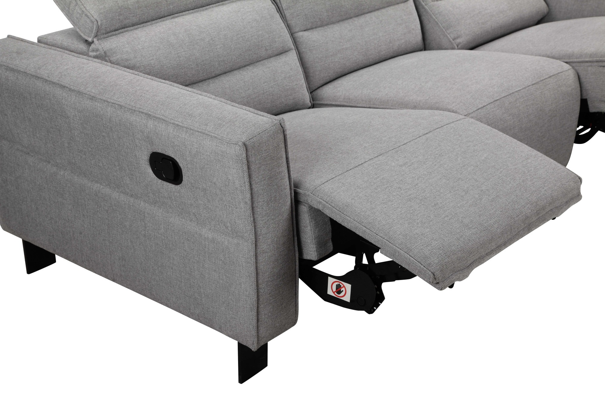 Places of Style 3-Sitzer »Carpari, 224cm, manuelle od. elektrische Relaxfunktion in 2 Sitzen«, mit USB-A/C, Kopfteilverstellung, Echtleder, Kunstleder, Webstoff
