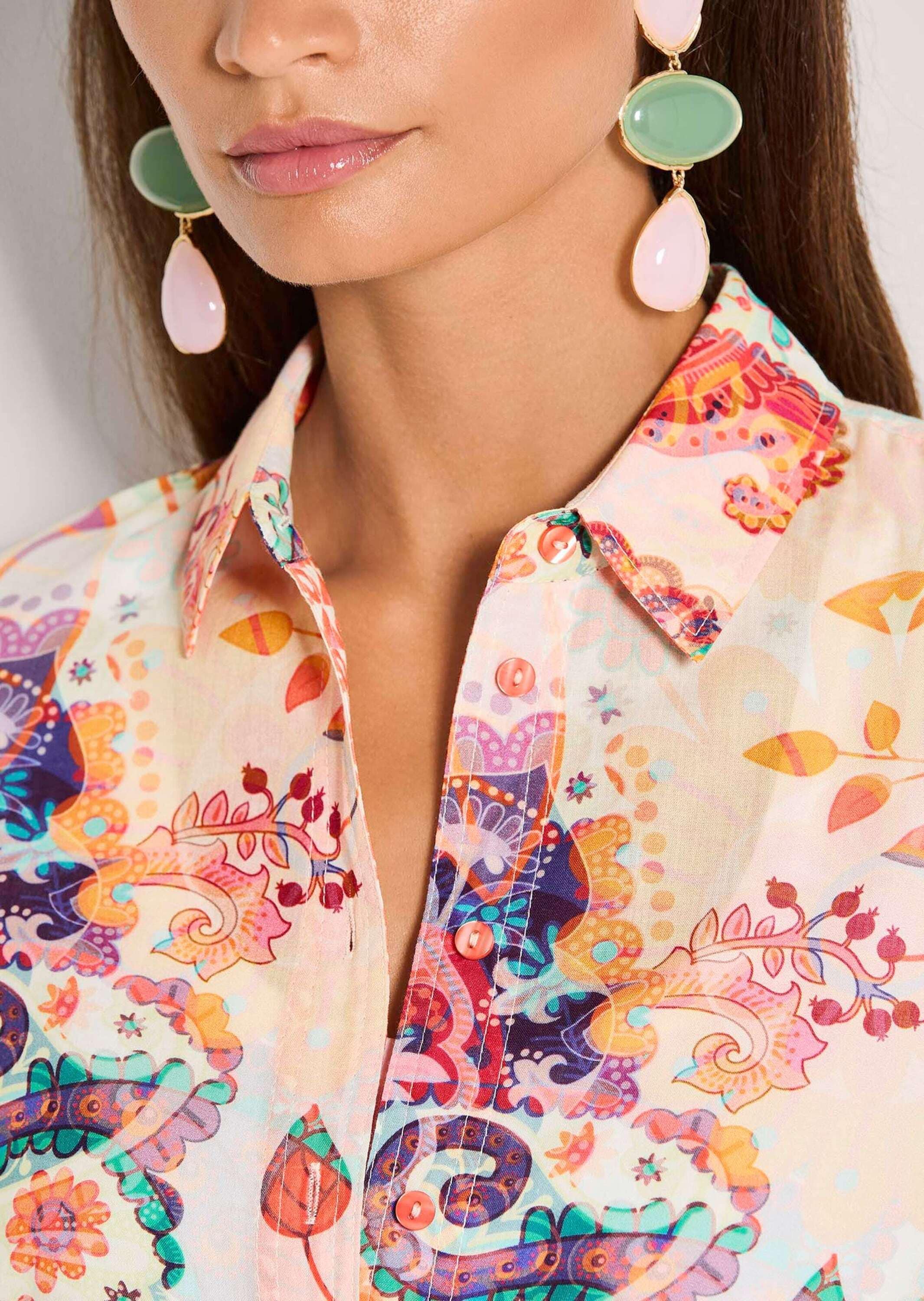 MADELEINE Hemdbluse »Hemdbluse Baumwollbluse mit Paisley-Muster«