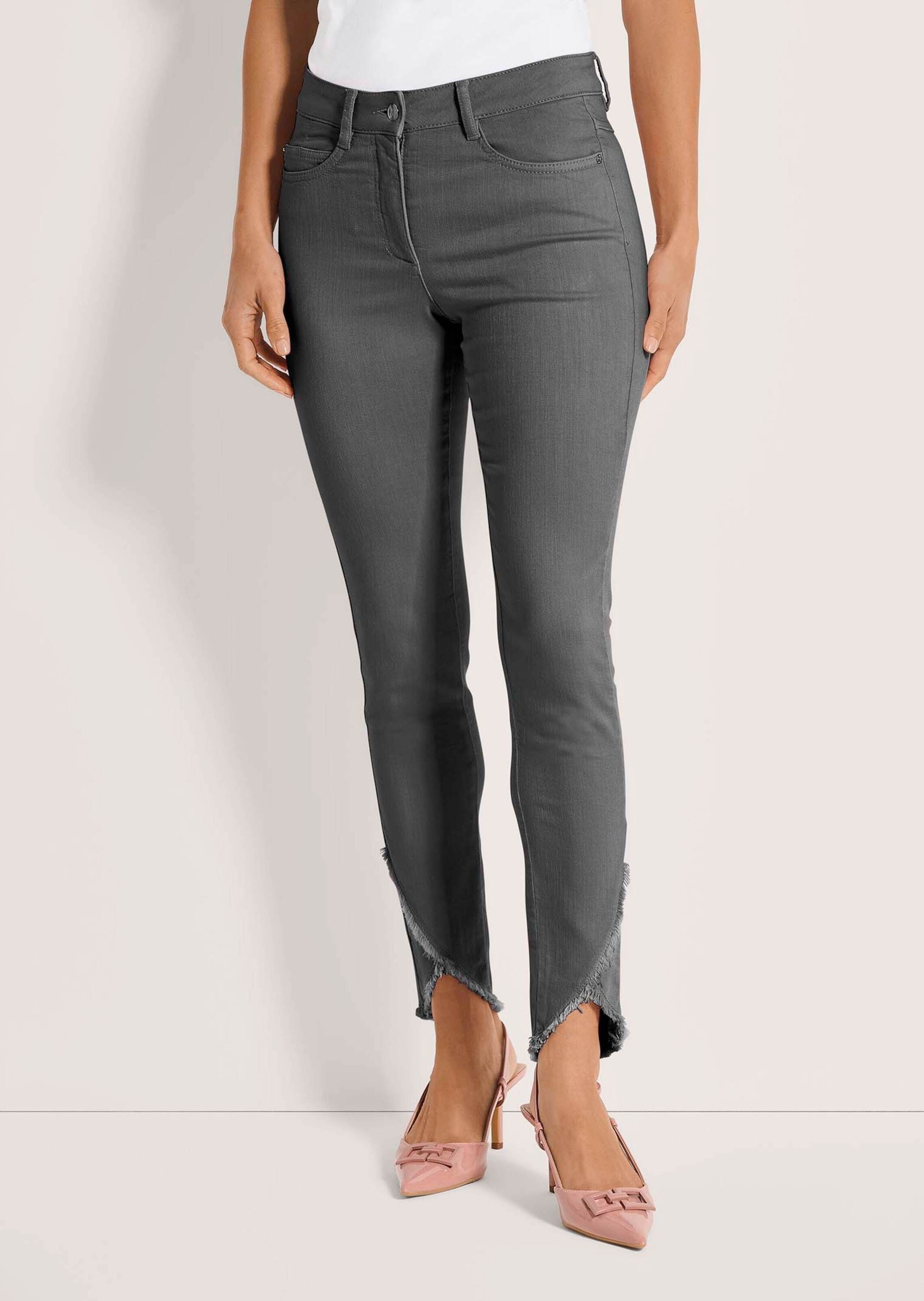 MADELEINE Regular-fit-Jeans »Jeans Verkürzte 5-Pocket-Hose mit Fransen«