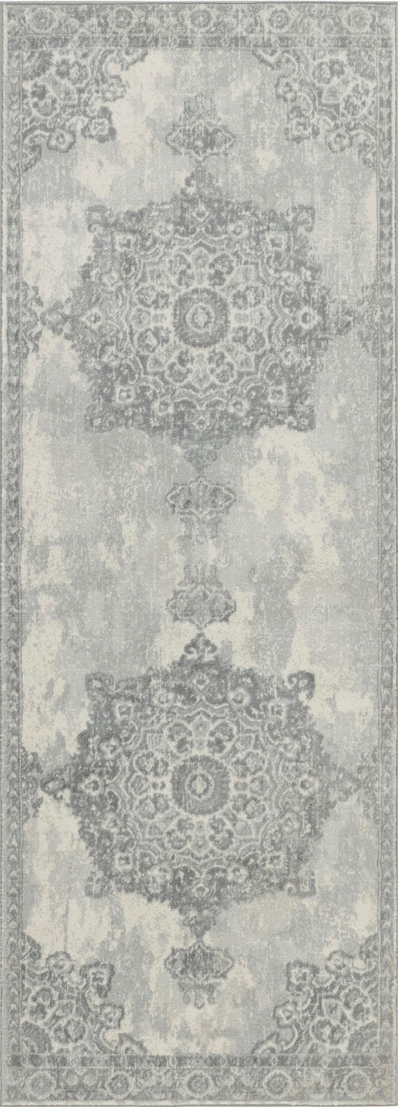 Livabliss Teppich »CORO«, rechteckig, 11 mm Höhe, Boho Kurzflor Orientteppich, Wohnzimmer, Schlafzimmer, Grau
