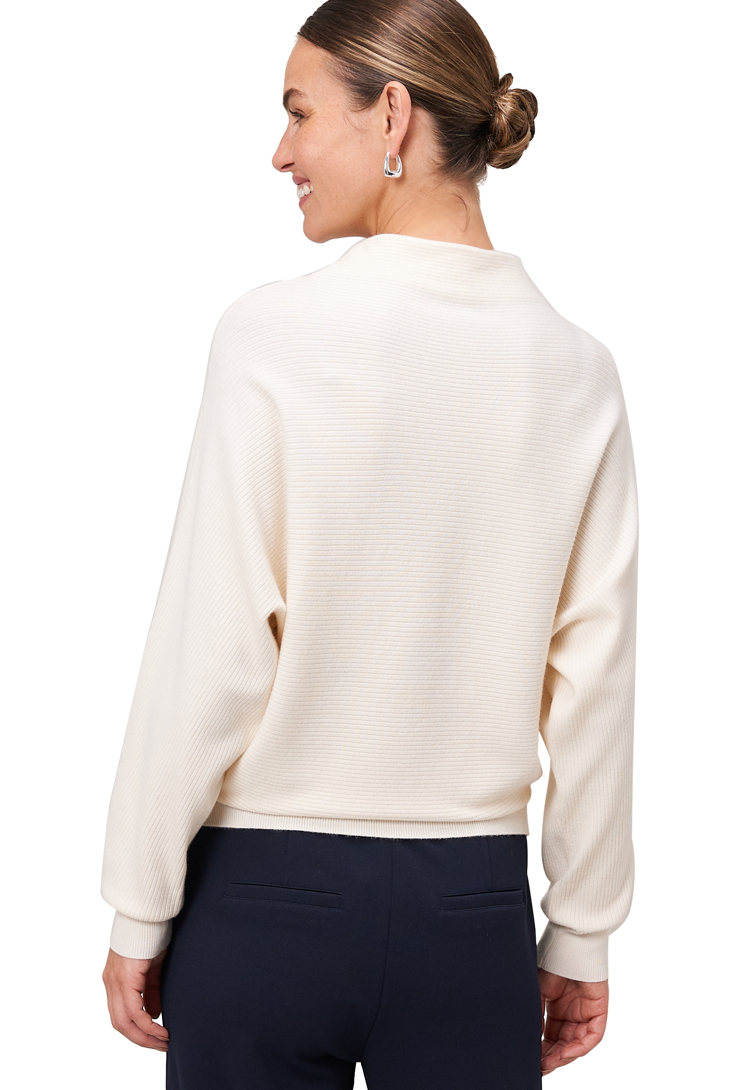 Zero Strickpullover »zero Damen Pullover strukturiert mit Stehkragen«, (1 tlg.), Plain/ohne Details
