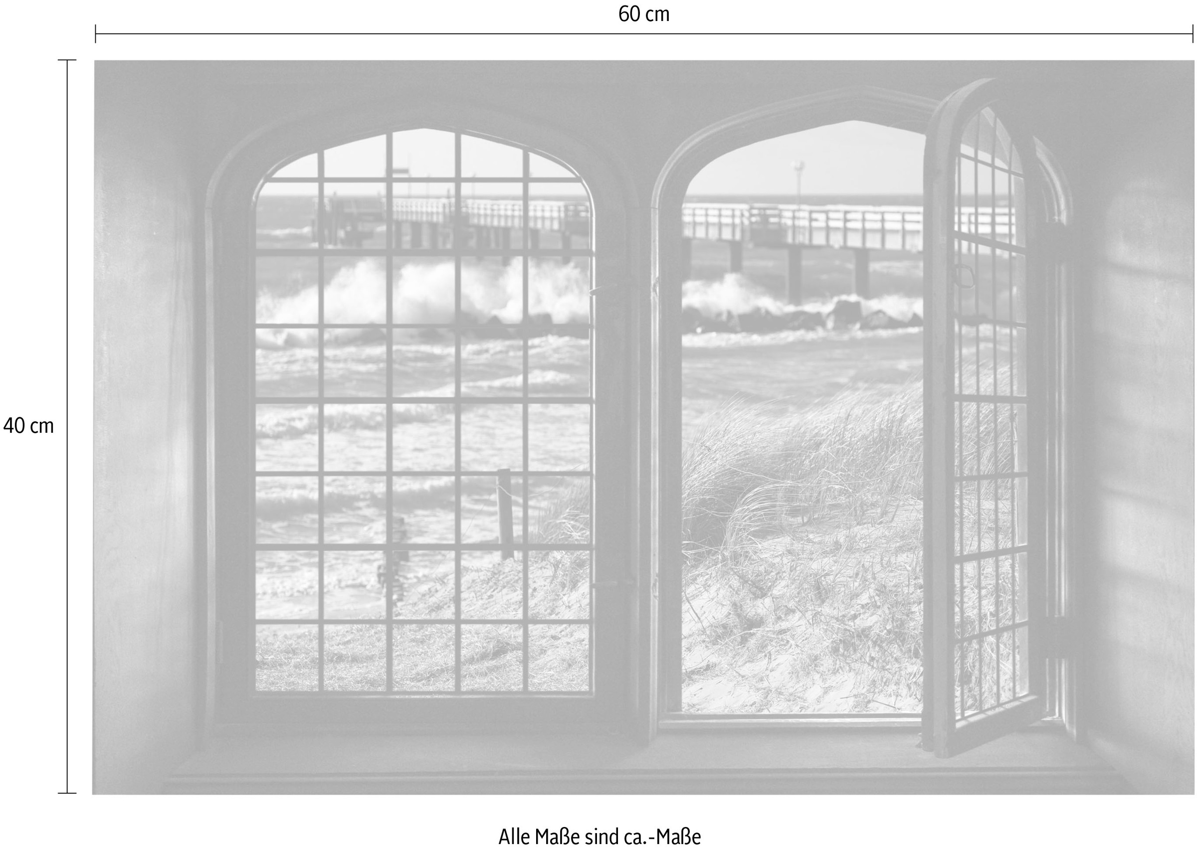 queence Wandsticker »Nordsee«, Wandsticker, Wandbild, selbstklebend, 3D, Fenster