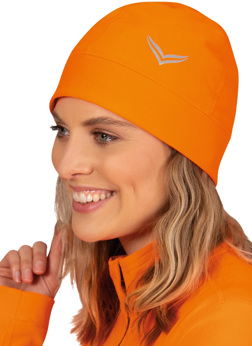 Trigema Strickmütze "TRIGEMA Mütze mit reflektierendem Logo" 1 Stk. tlg. günstig online kaufen