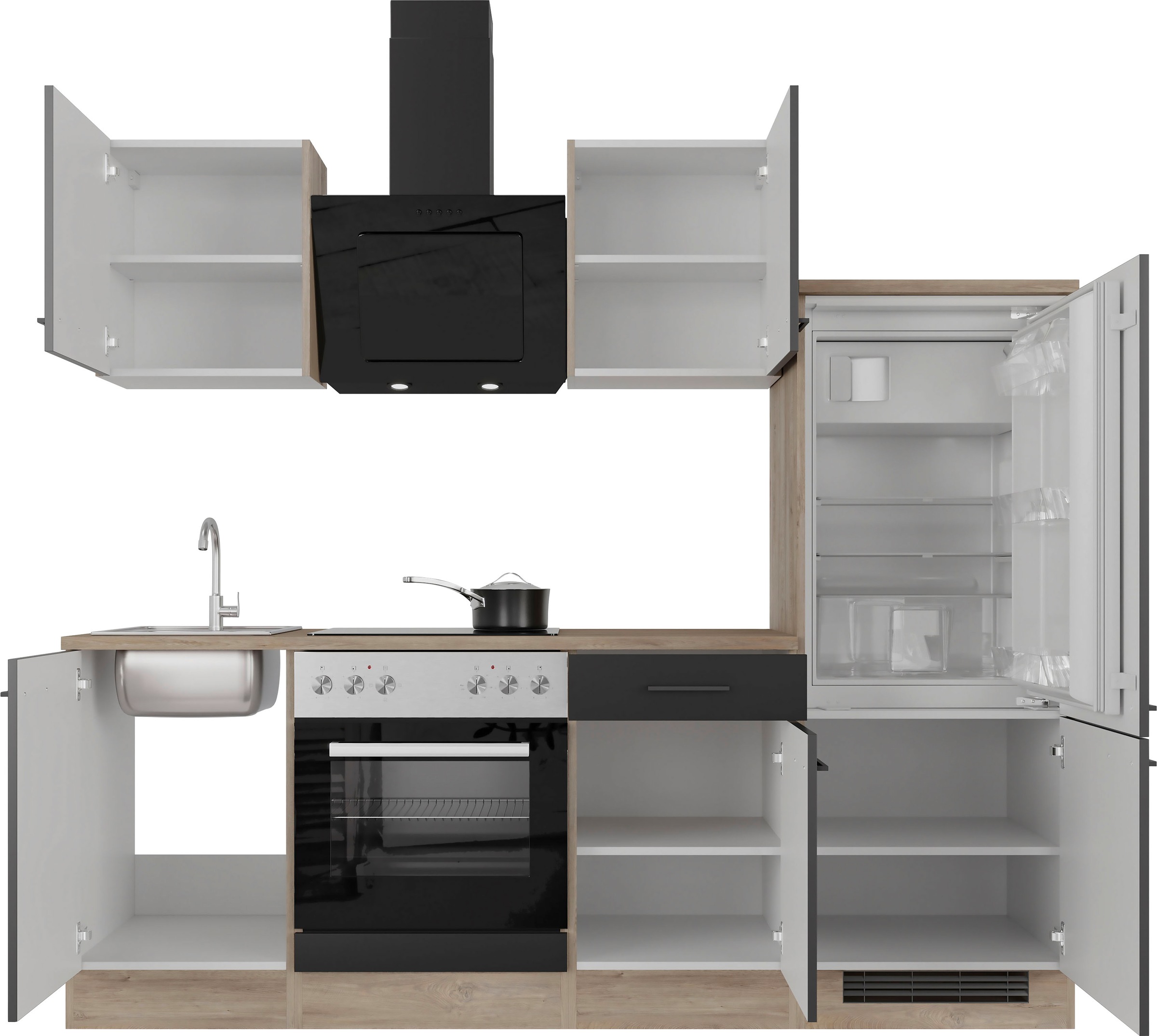 Thumbnail - Flex-Well Küchenzeile "Capri" mit und ohne E-Geräten erhältlich, Gesamtbreite 220 cm