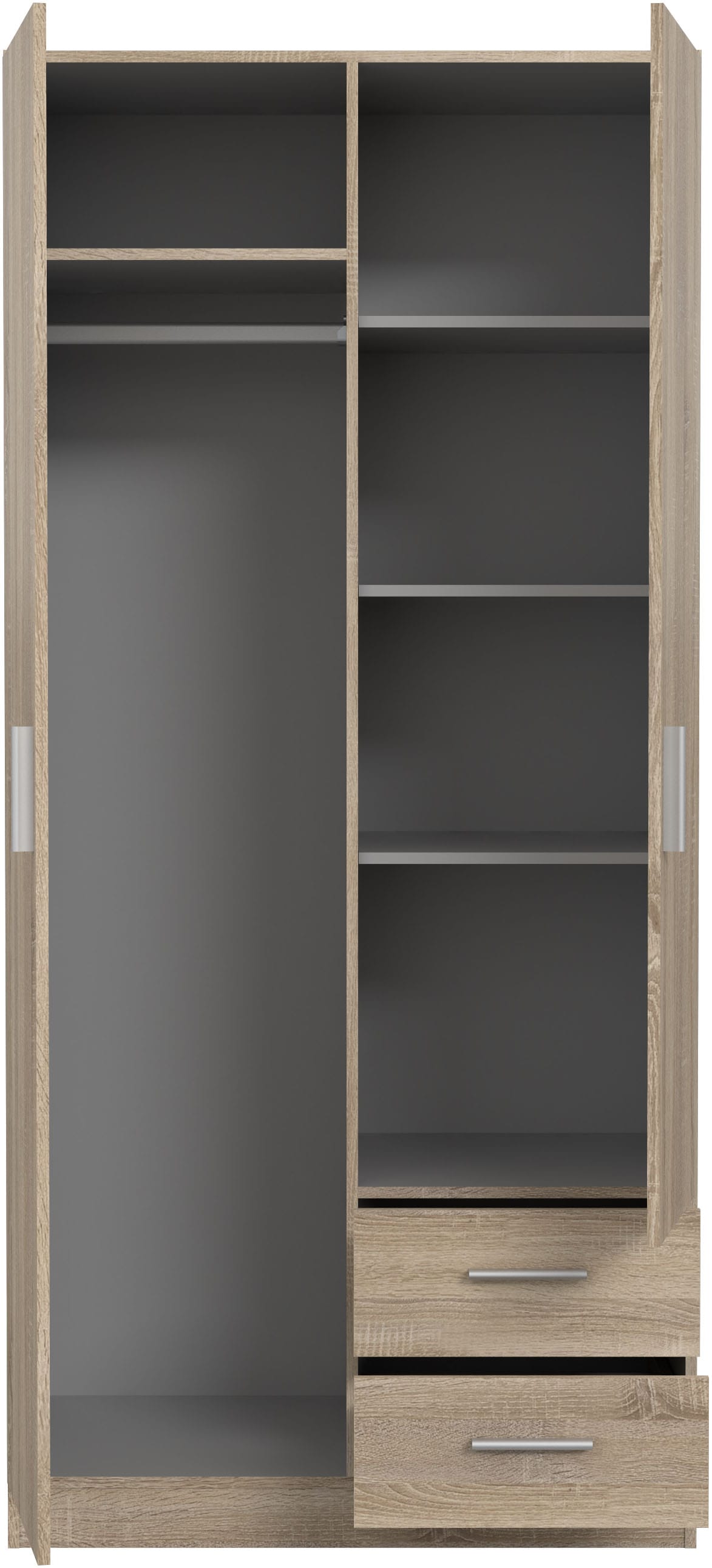 FORTE Kleiderschrank »FORTE JOAKIM , Drehtürenschrank Sonoma Eiche« B/H/T 90,8/197/54 cm, viel Platz