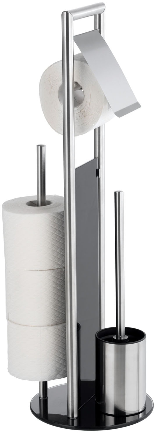 WENKO WC-Garnitur "Ravina" aus Edelstahl  Sicherheitsglas Stand WC-Garnitur günstig online kaufen