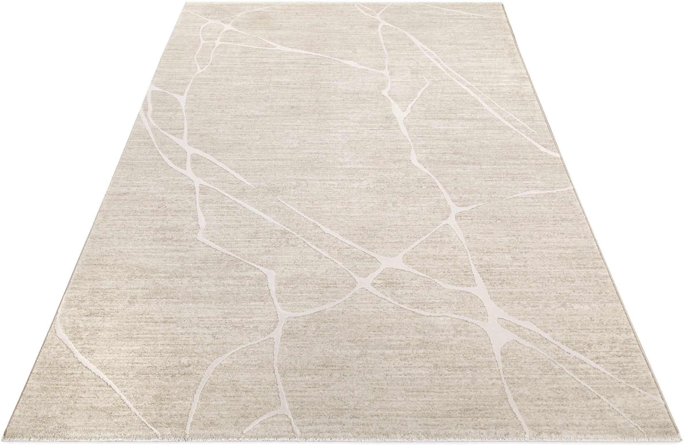 Esprit Teppich »Elite« rechteckig 15 mm Höhe Kurzflor, Marmordesign, Hoch-Tief-Effekt, waschbar, Jute-Rücken