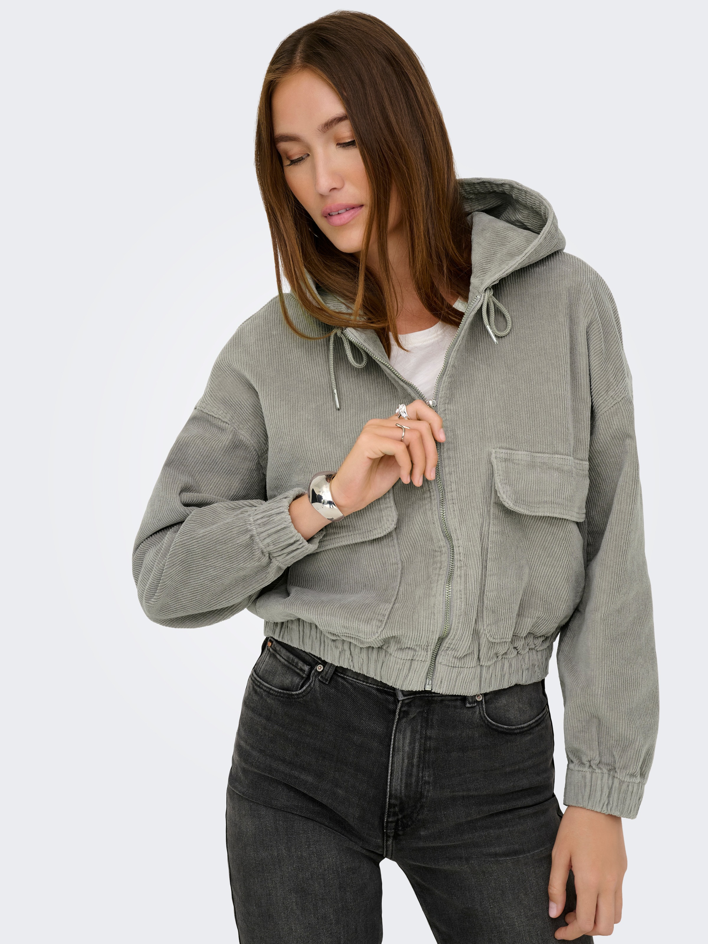 ONLY Cordjacke "ONLKENZIE L/S CORD JACKET PNT NOOS" mit Kapuze Baumwollmisc günstig online kaufen