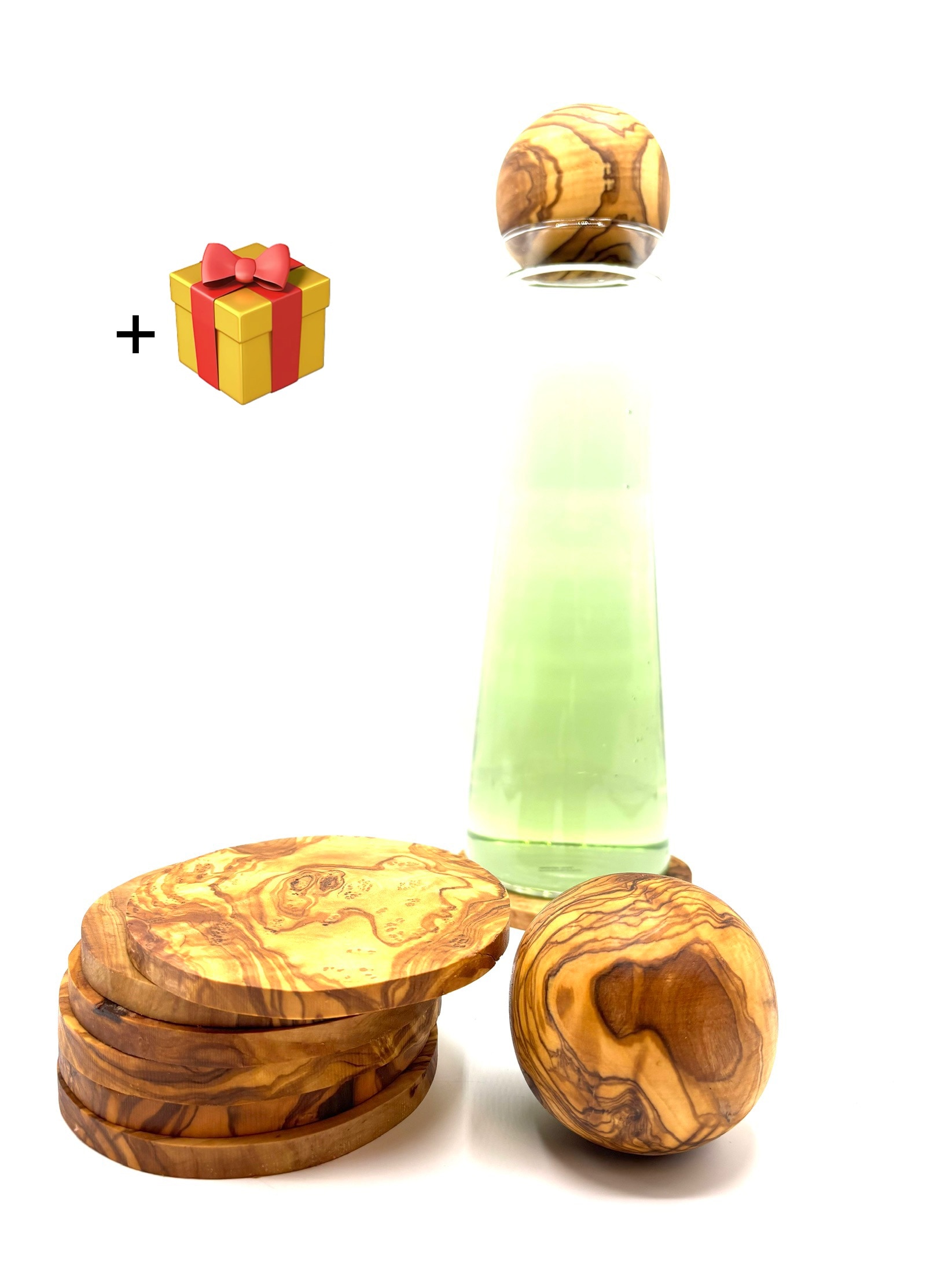 Olivenholz-erleben Flaschenuntersetzer "Kugelverschluss für Karaffen Ø 8 cm günstig online kaufen