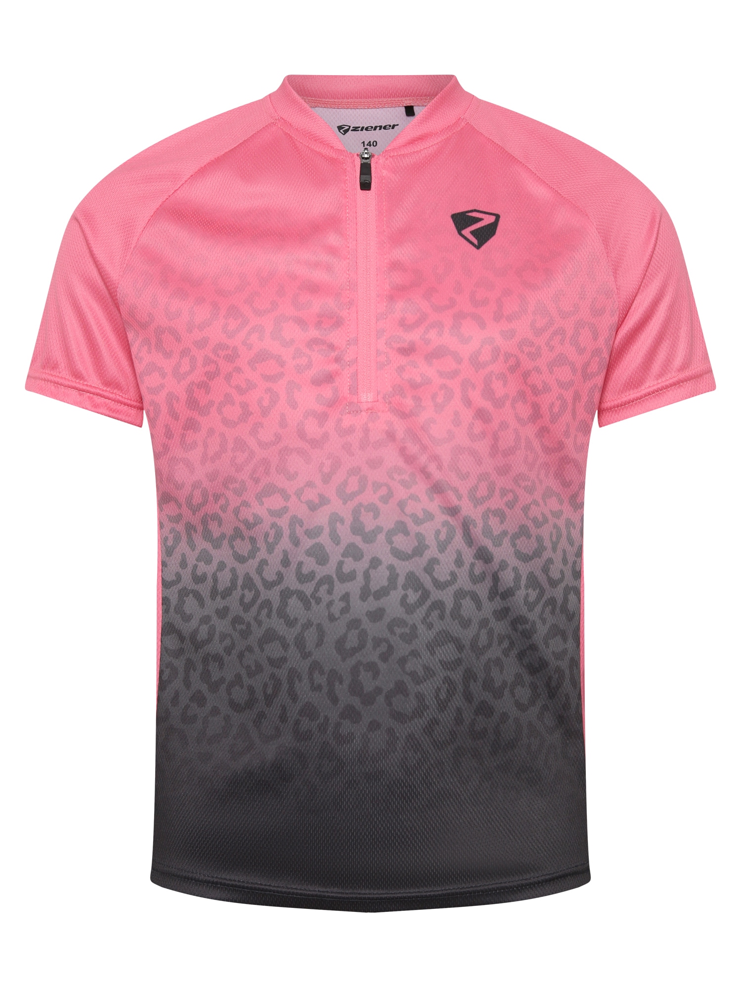 Radtrikot ZIENER "NESTEL-Z", Jungen, Gr. 176, schwarz.strawberry sorbet, Obermaterial: 100% Polyester, Trikots