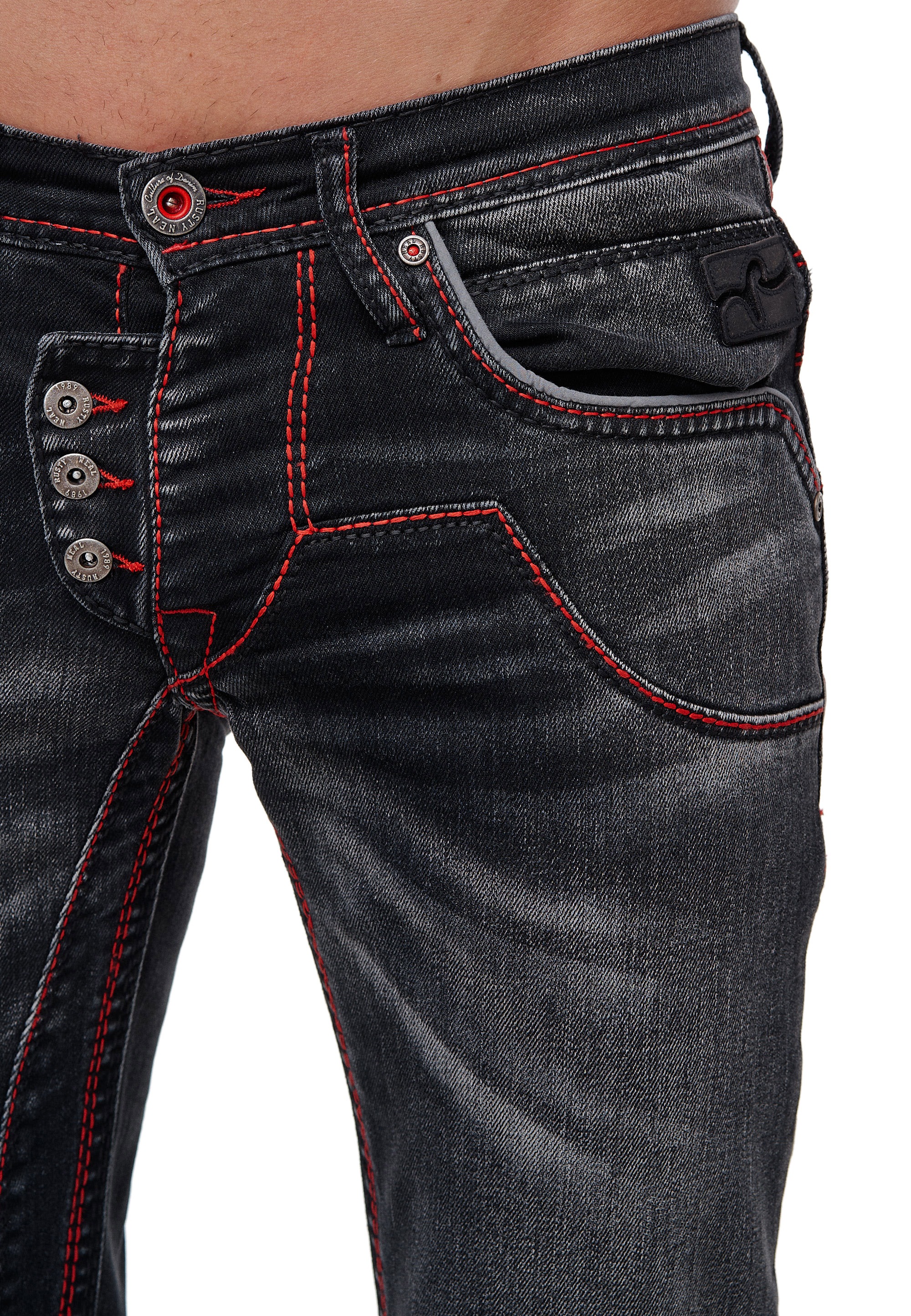 Rusty Neal Straight-Jeans »RUBEN 45«, mit trendigen Kontrastnähten