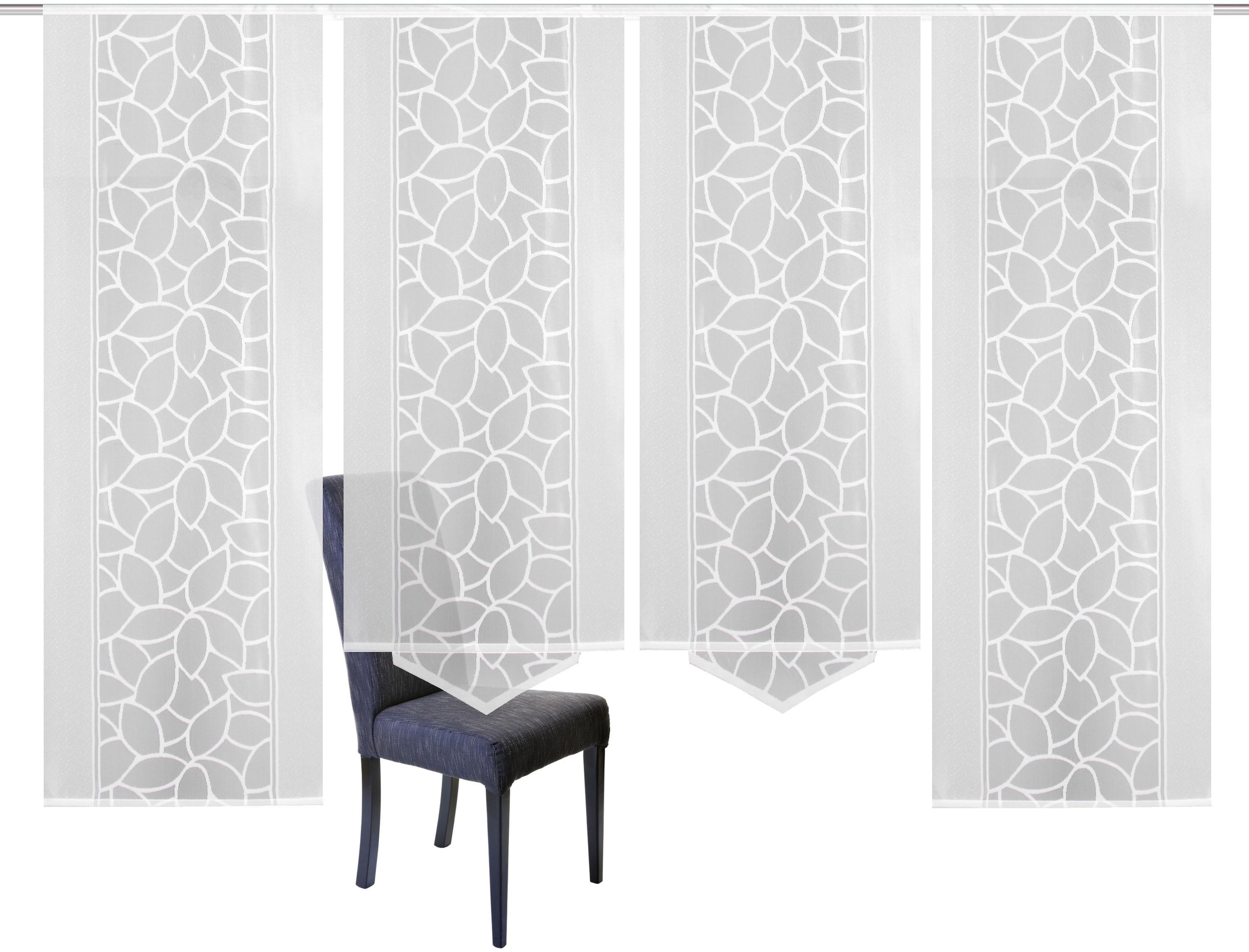 HOME WOHNIDEEN Schiebegardine »JENNA«, (4 St.), Schiebevorhang Jacquard Set