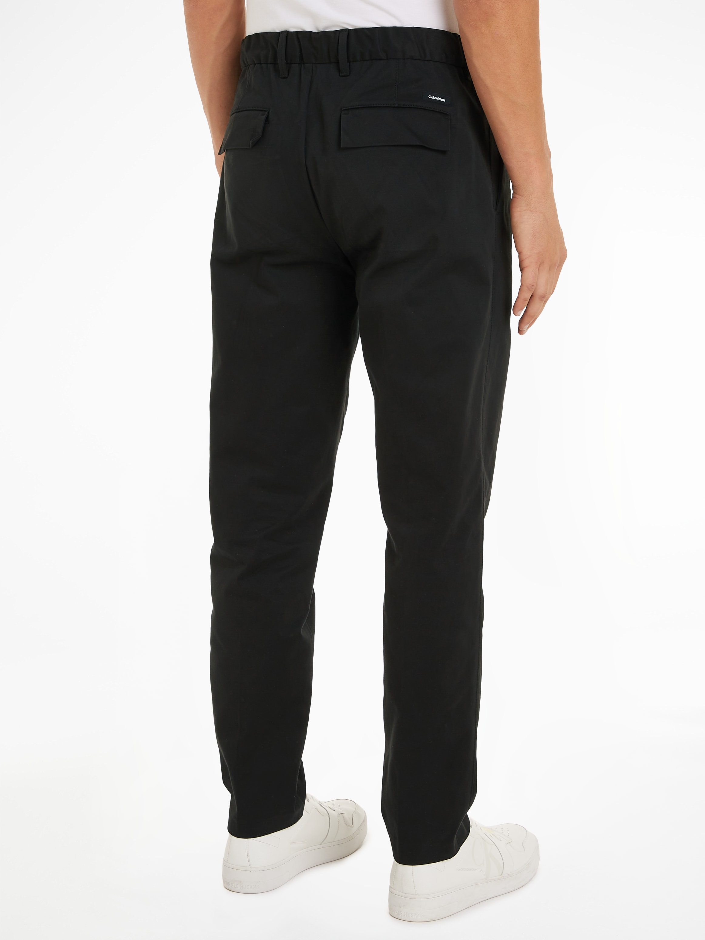 Calvin Klein Bügelfaltenhose »MODERN TWILL TAPERED PLEAT PANTS«, mit Logoprägung