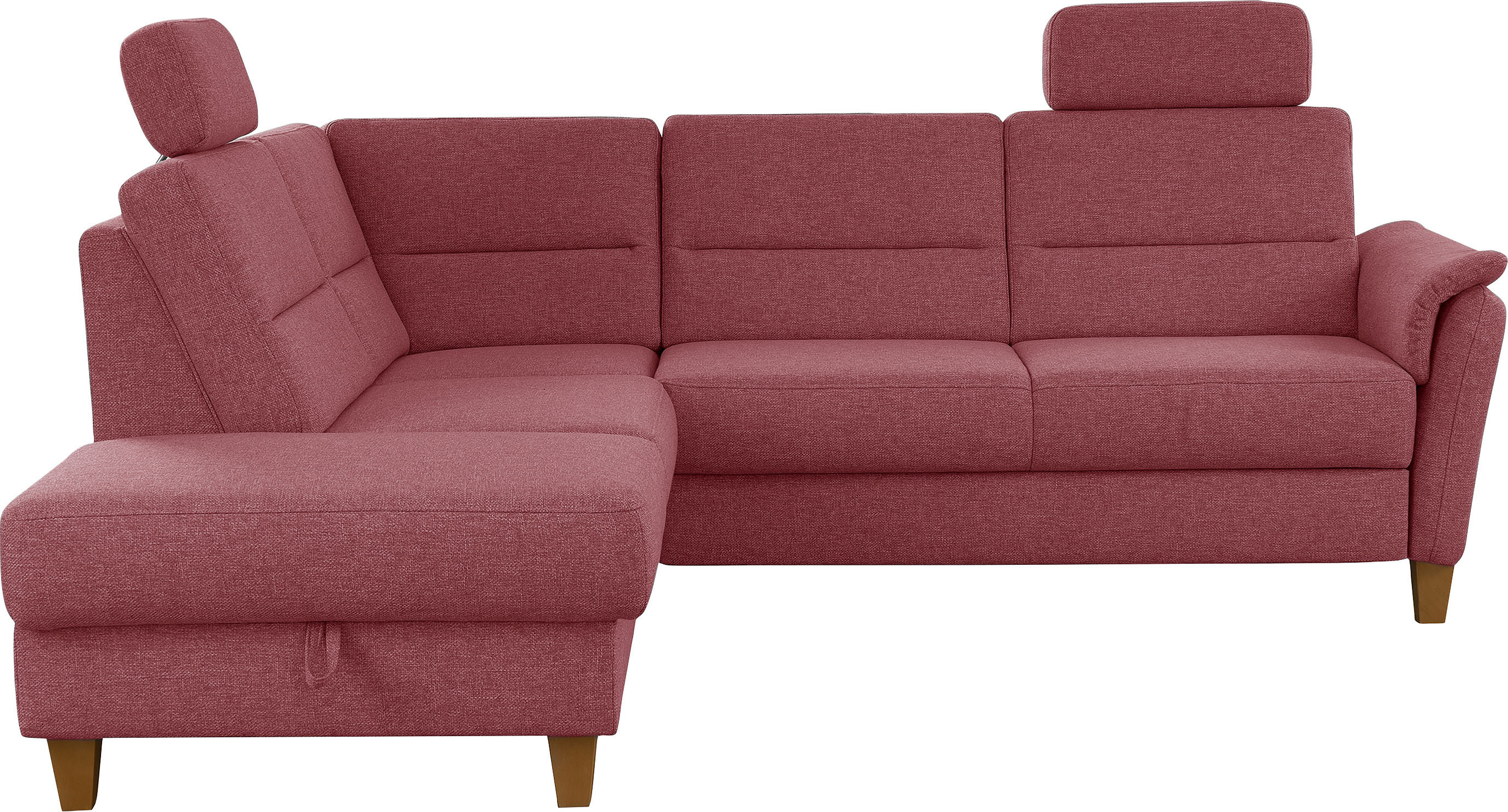 Home affaire Ecksofa "Palmera, L-Form, B: 236 cm, Bettfunktion & Bettkasten wählbar" Federkern-Polsterung, Sitzhöhe 48 cm, handgefertigt, stilvolles Design