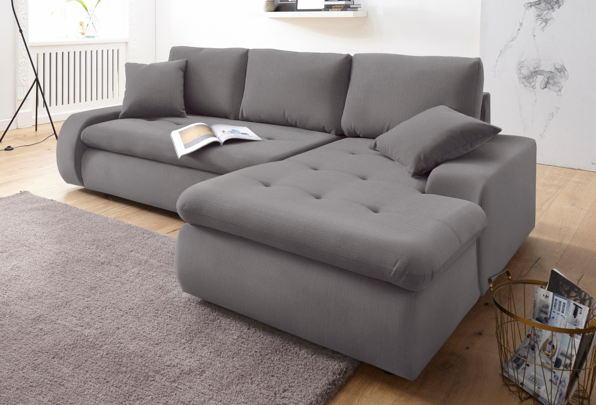 TRENDMANUFAKTUR Ecksofa »Indie II, tolle Detailverarbeitung, bequem und komfortabel im Sitz«, XL und XXL, wahlweise mit Bettfunktion, L-Form