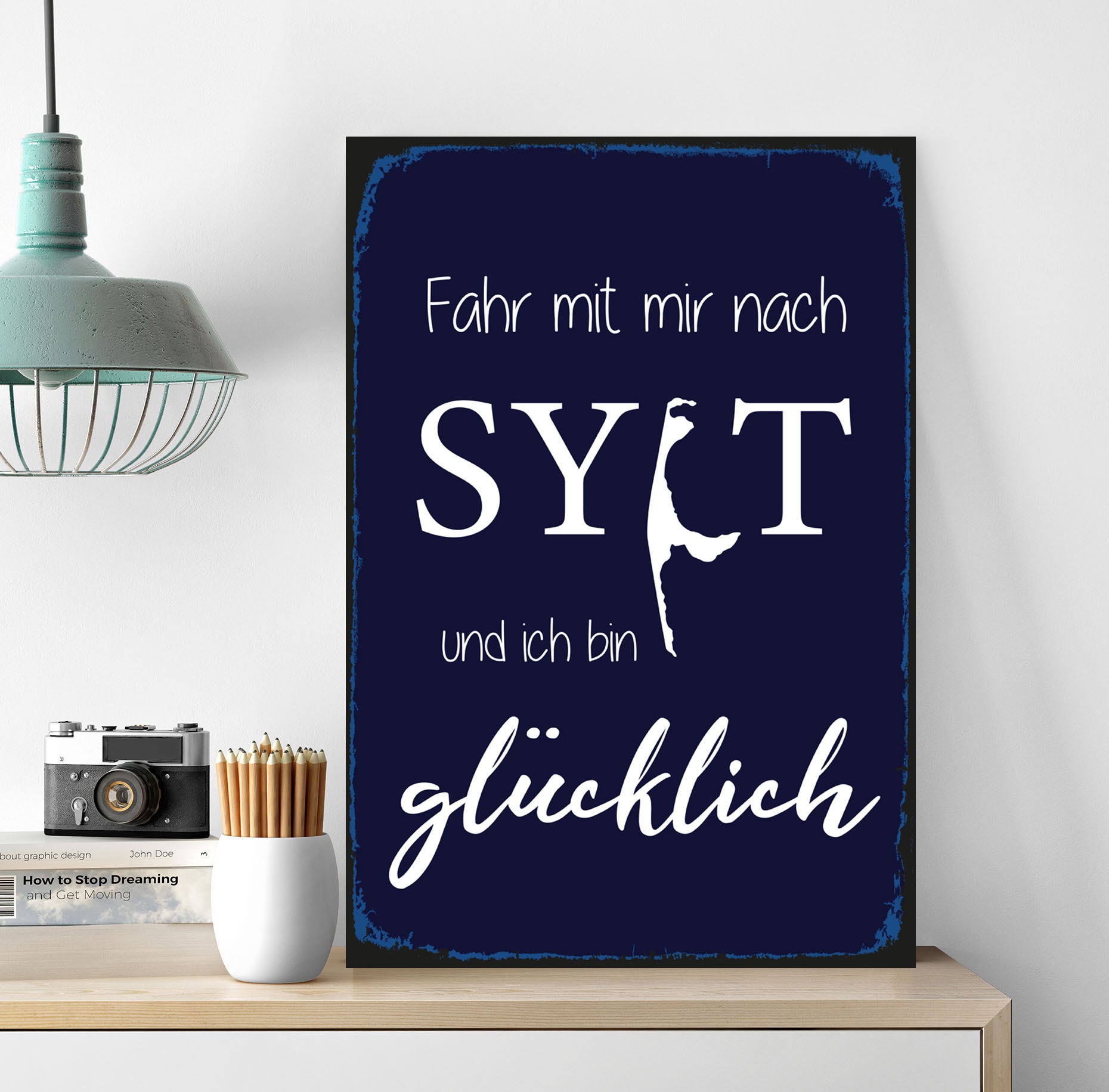 queence Metallbild "Fahr mit mir nach Sylt", Sprüche, (1 St.), Sylt, Wandde günstig online kaufen