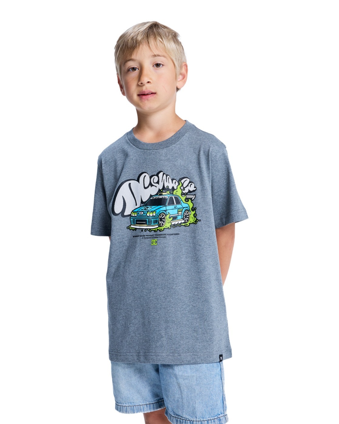 T-Shirt DC SHOES "Tire Fire", Jungen, Gr. 10(140-148cm), grau (dunkelgrau heather), Obermaterial: 75% Walkfrottier, 25% Walkfrottier;, Shirts T-Shirt
