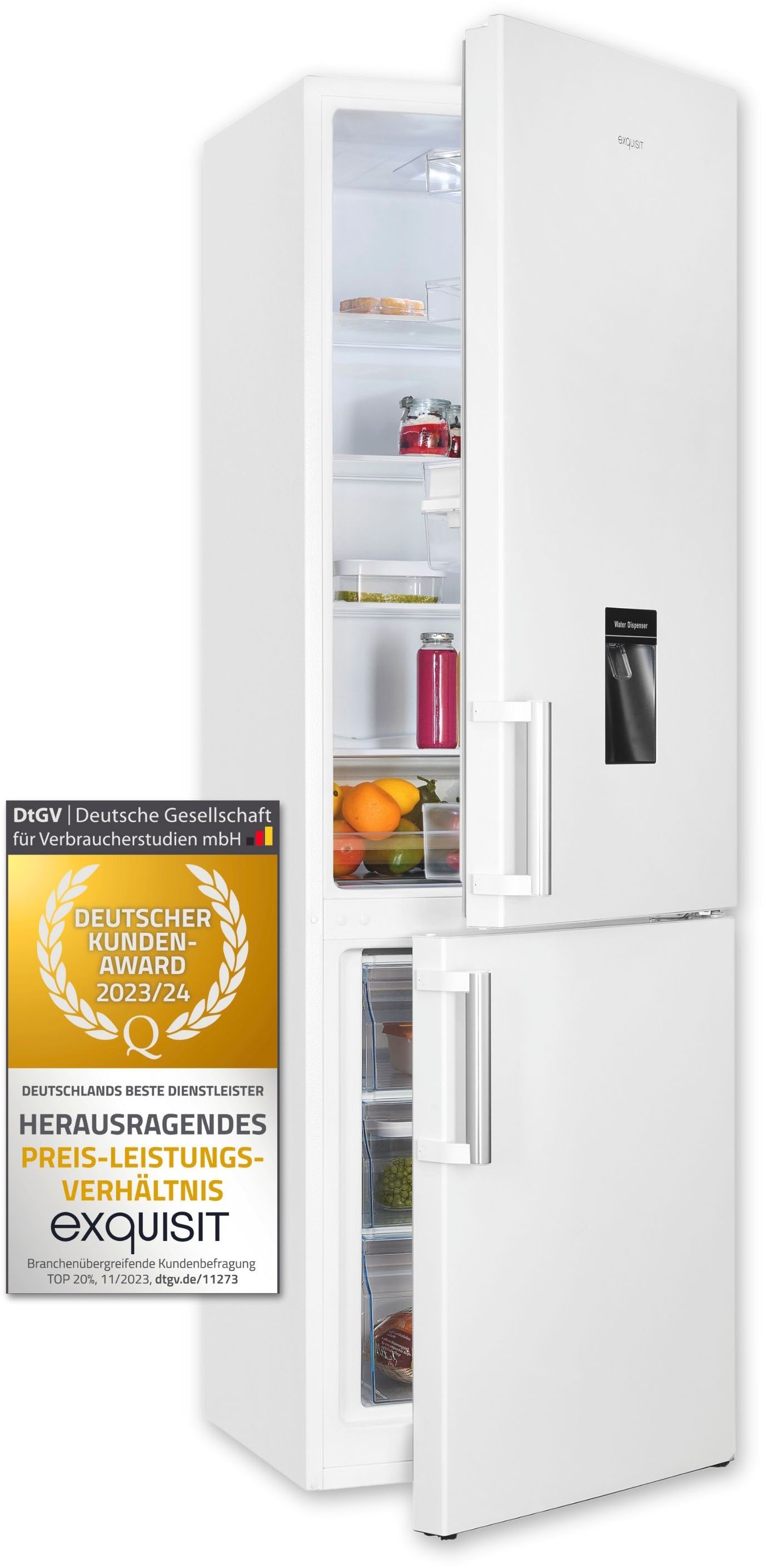 exquisit Kühl-/Gefrierkombination "KGC265-70-H-WS-010E weiss" 180 cm hoch 5 günstig online kaufen