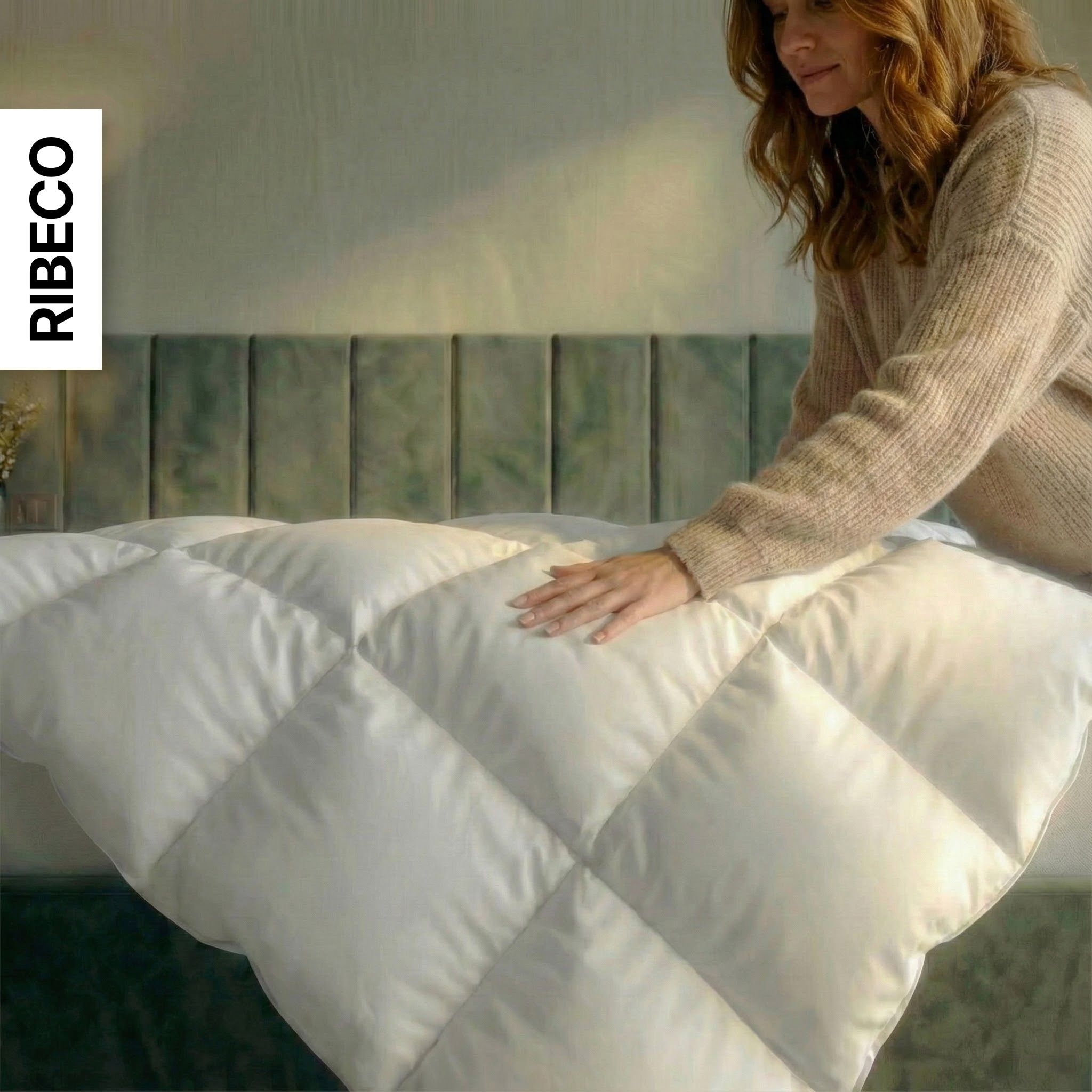 RIBECO Daunenbettdecke »Johanna, Bettdecke in 135x200 und 155x220cm und weiteren Größen« leicht Füllung 80Daunen20Federn 1 Stk. tlg. Topseller, Daunen und Federn, Daunendecke, Federdecke, Made in Germany