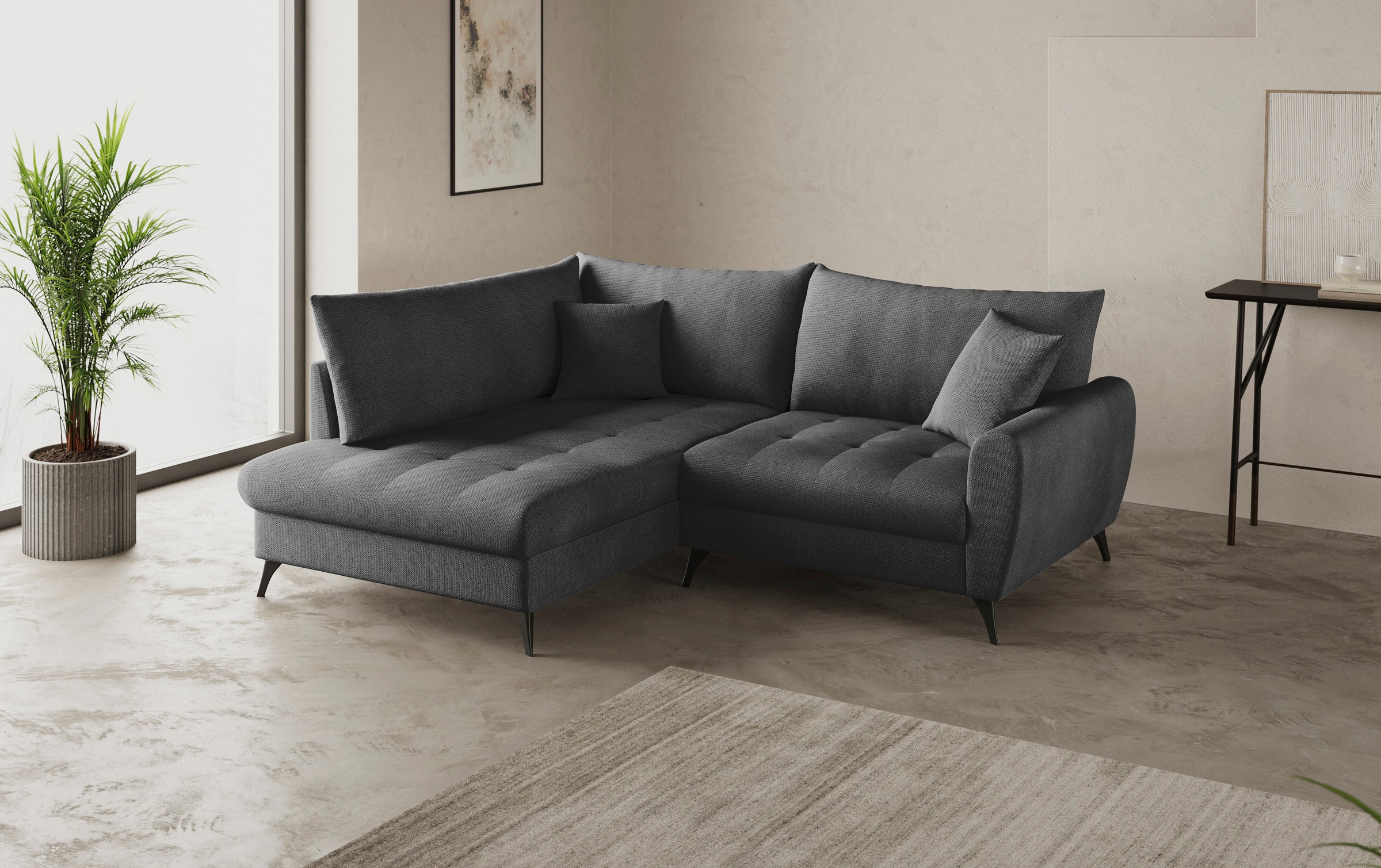 Mr. Couch Ecksofa »Blackburn II L-Form«, Wahlweise mit Kaltschaumpolsterung bis 140 kg belastbar