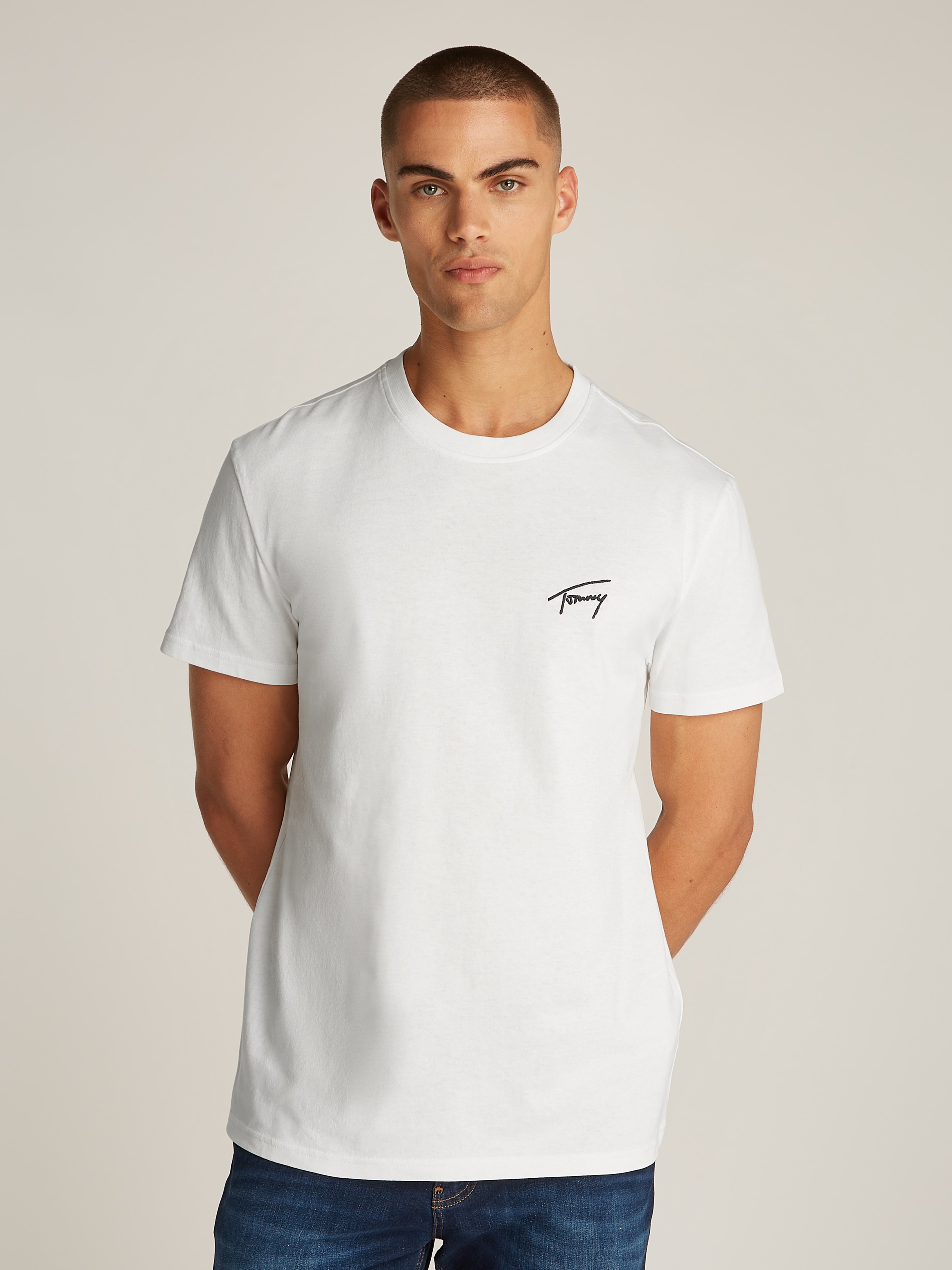 Tommy Jeans T-Shirt "TJM REG SIGNATURE TEE EXT", in Unifarbe günstig online kaufen